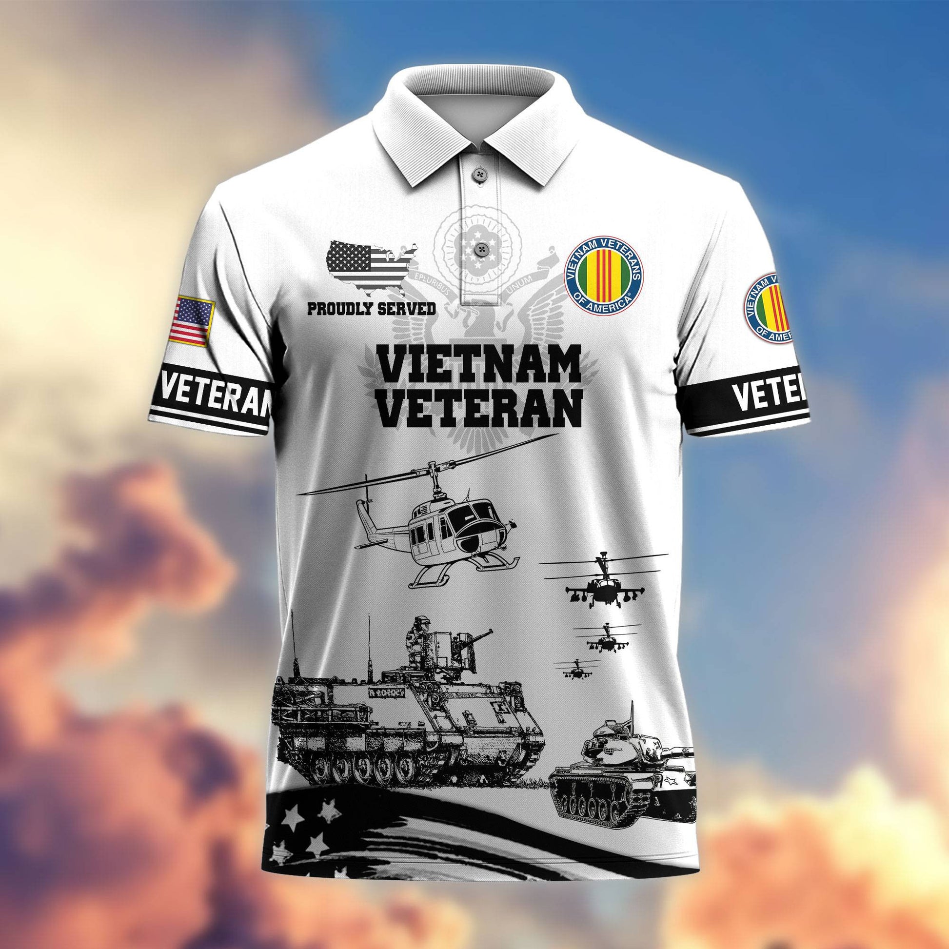 Premium US Veterans Polo Shirt, Gifts For Dad, Gifts For Husband APHN130813
