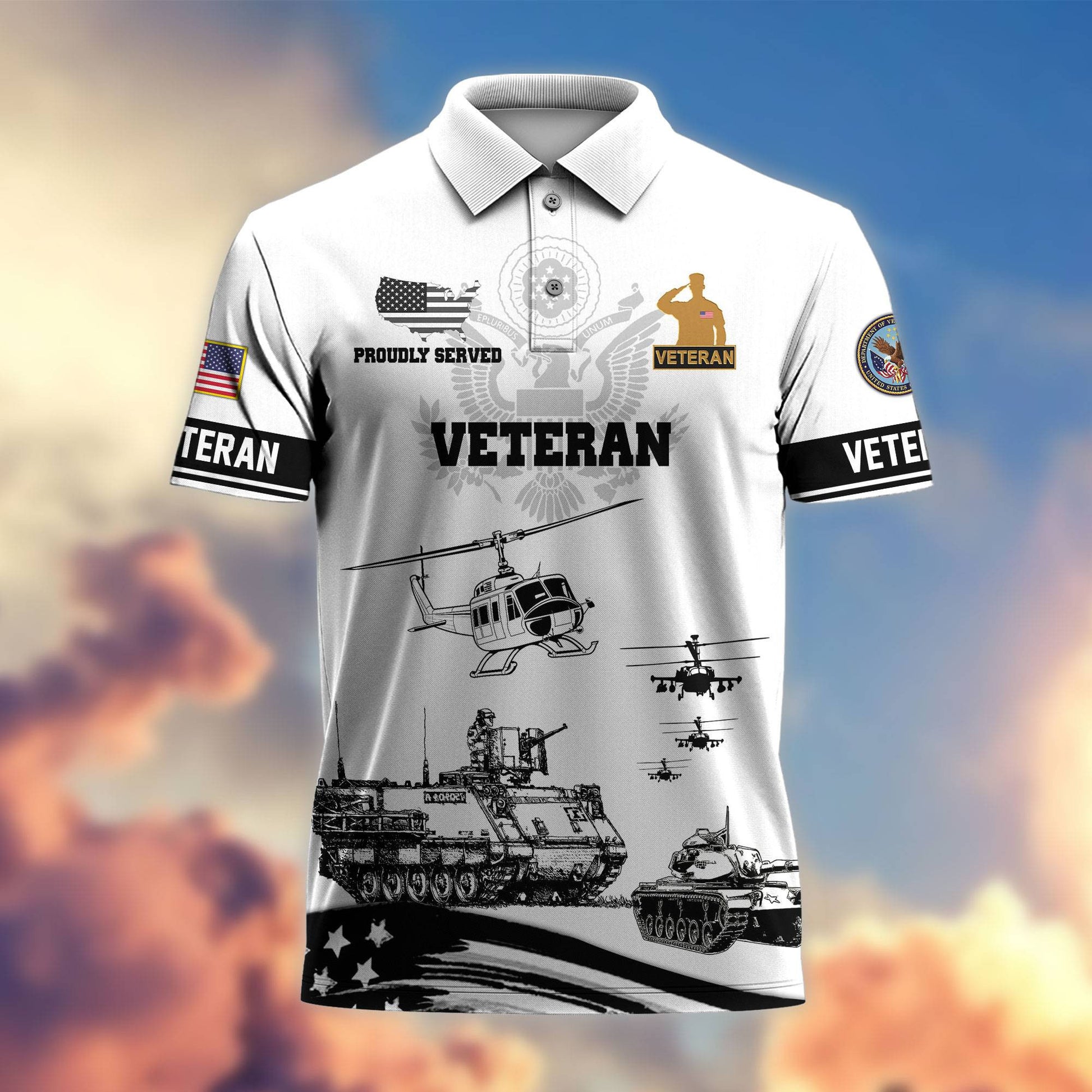 Premium US Veterans Polo Shirt, Gifts For Dad, Gifts For Husband APHN130813