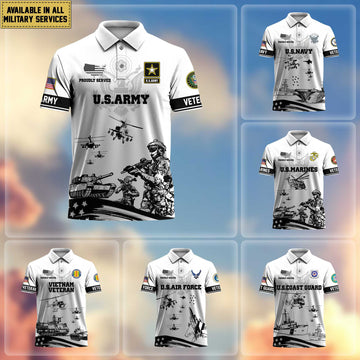 Premium US Veterans Polo Shirt, Gifts For Dad, Gifts For Husband APHN130813