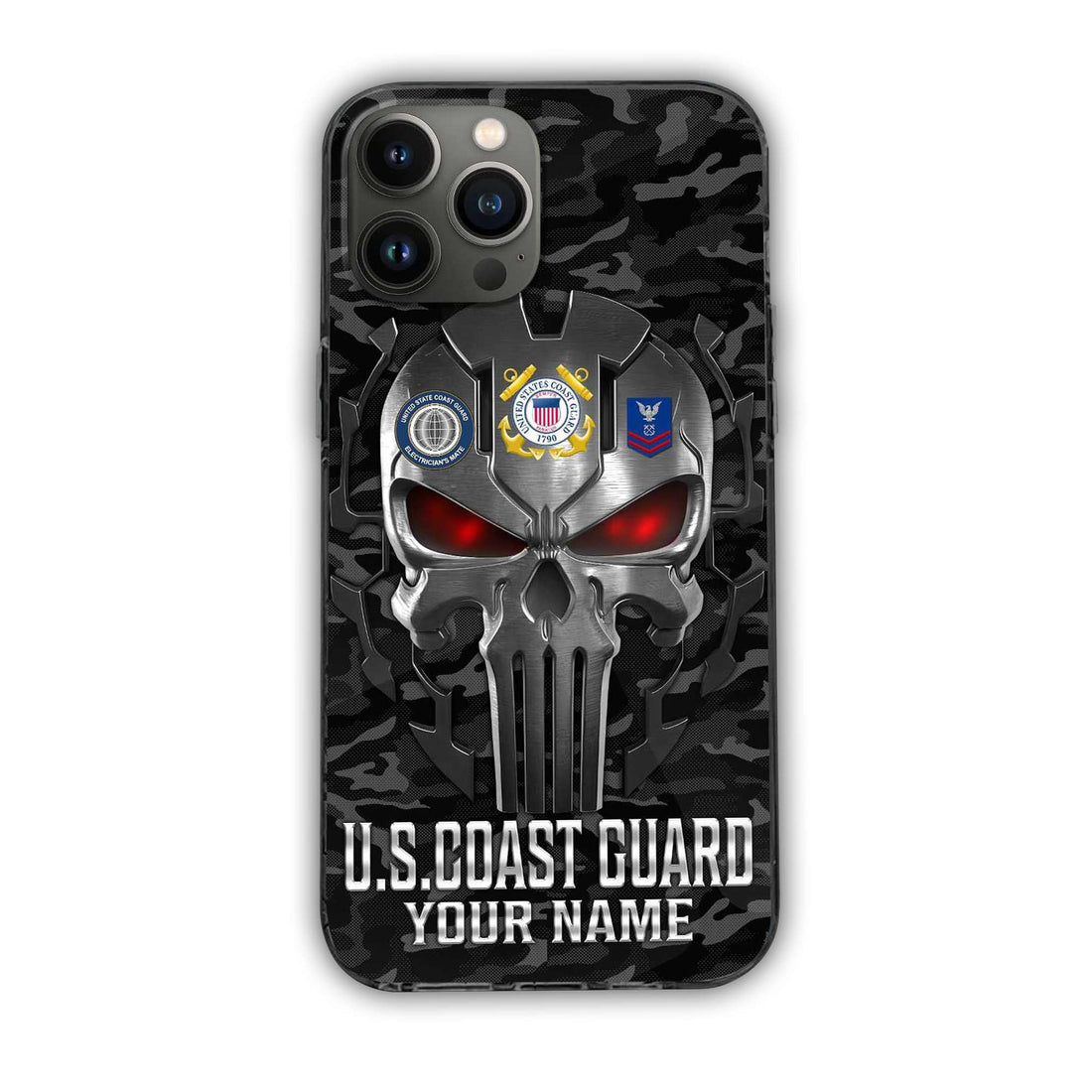 Premium Custom Name, Rank USCG Veteran Phone Case, Gifts For Coast Guard Veteran, Gifts For Dad, For Husband VPVC500905