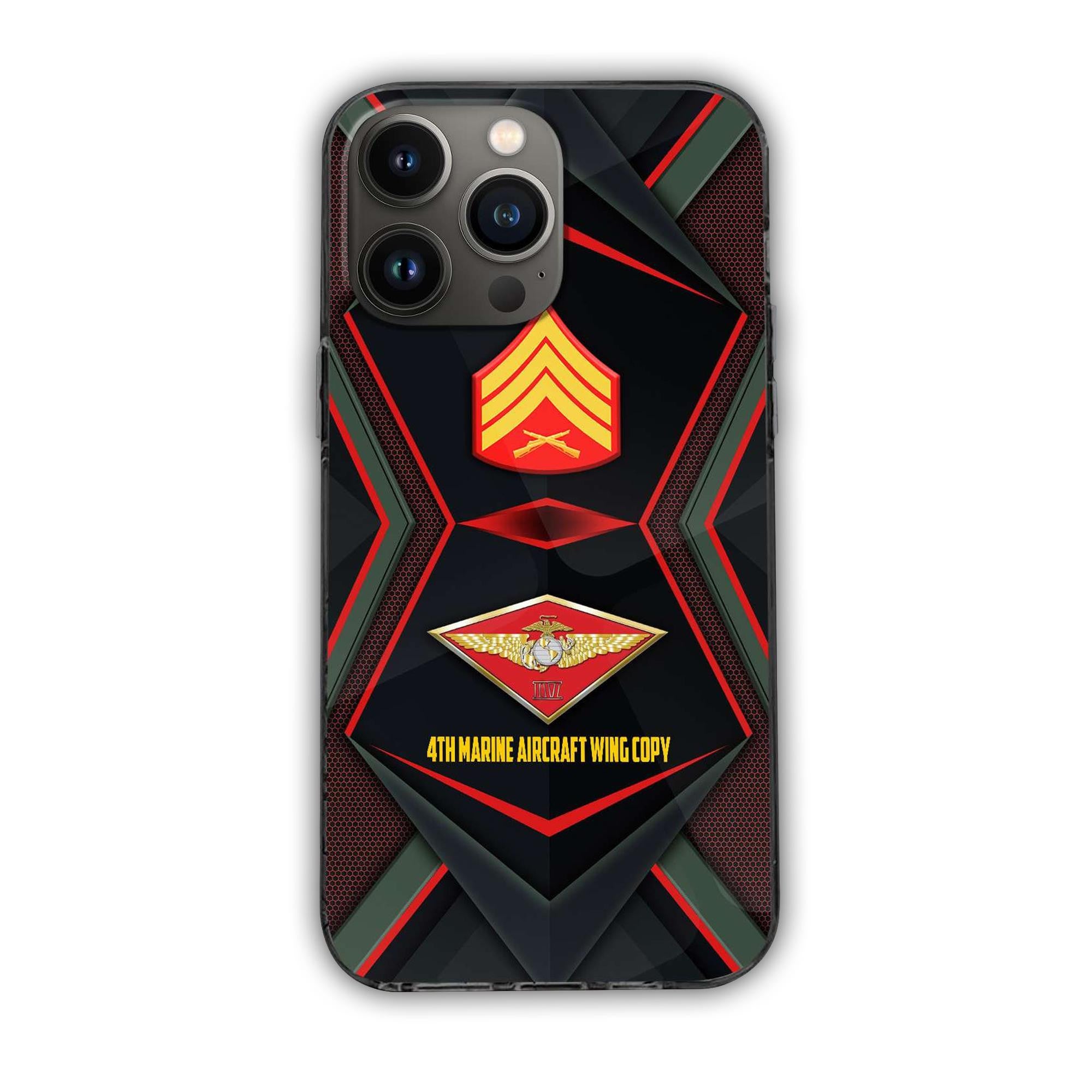 USMC Phone Case, Custom Name, Rank, Gifts For Dad, For Husband, Gifts For Marine Veteran VPVC500303