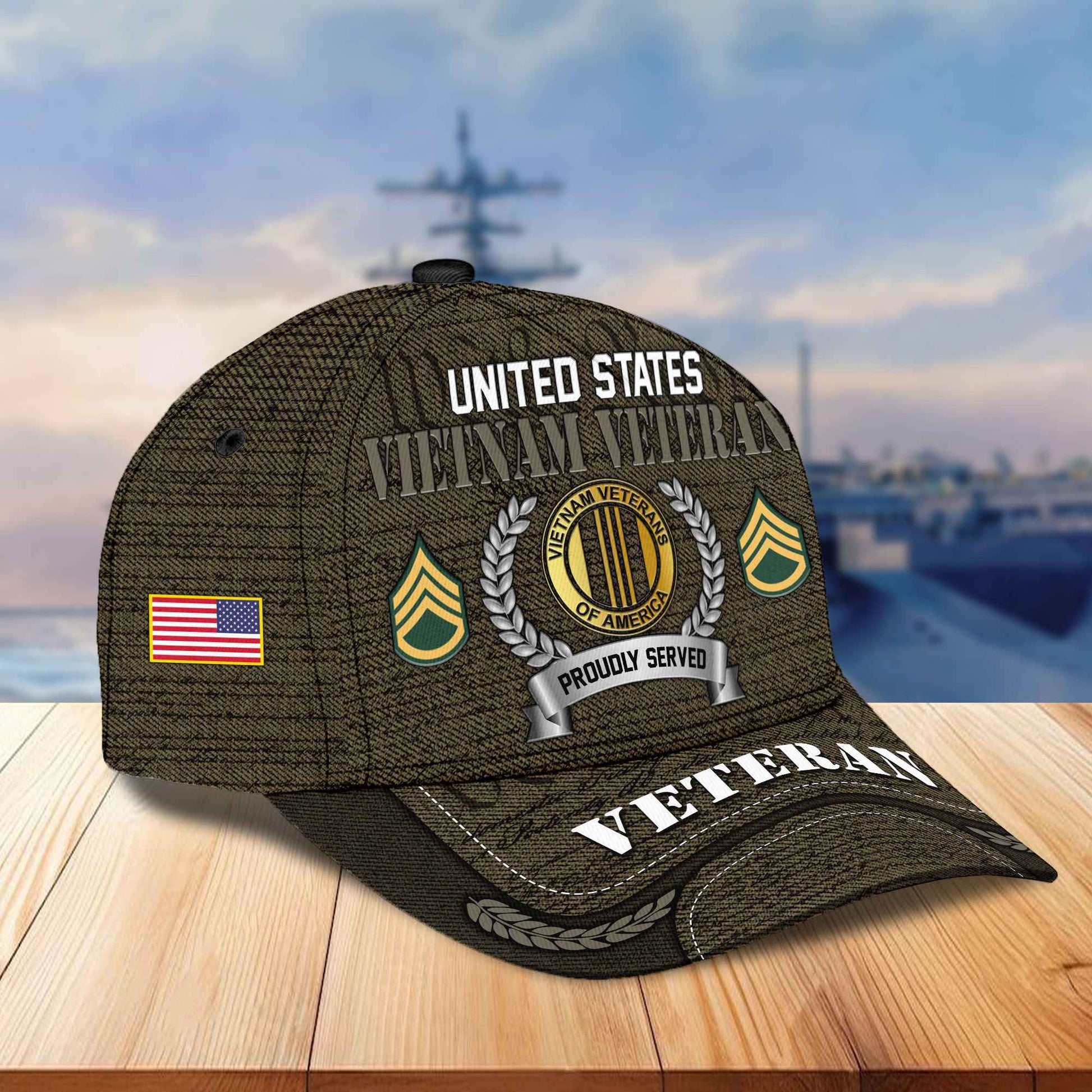 Premium Custom US Veterans Cap, Gifts For Dad, Gifts For Husband Veteran APHN190813