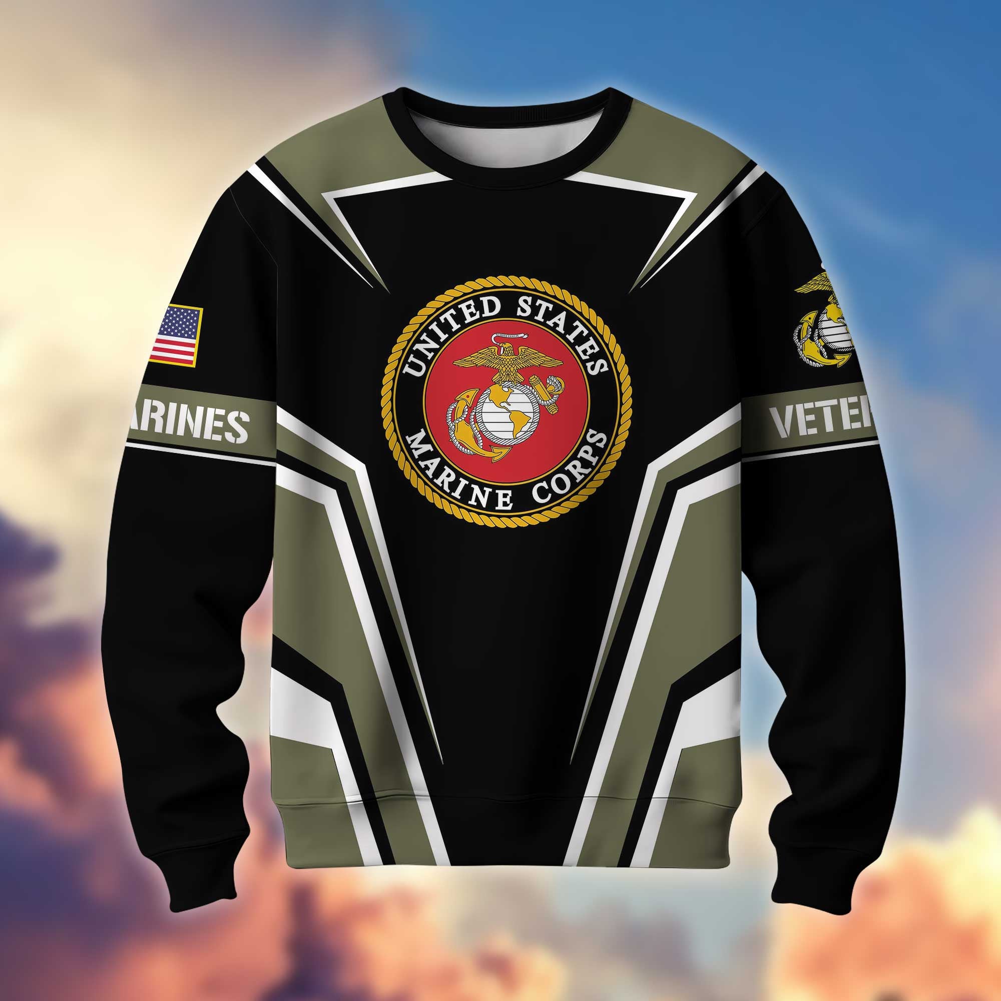 Premium American Pride US Veterans Sweatshirt, Gifts For Veterans Day, Gifts For Dad, Gifts For Husband APHN200811