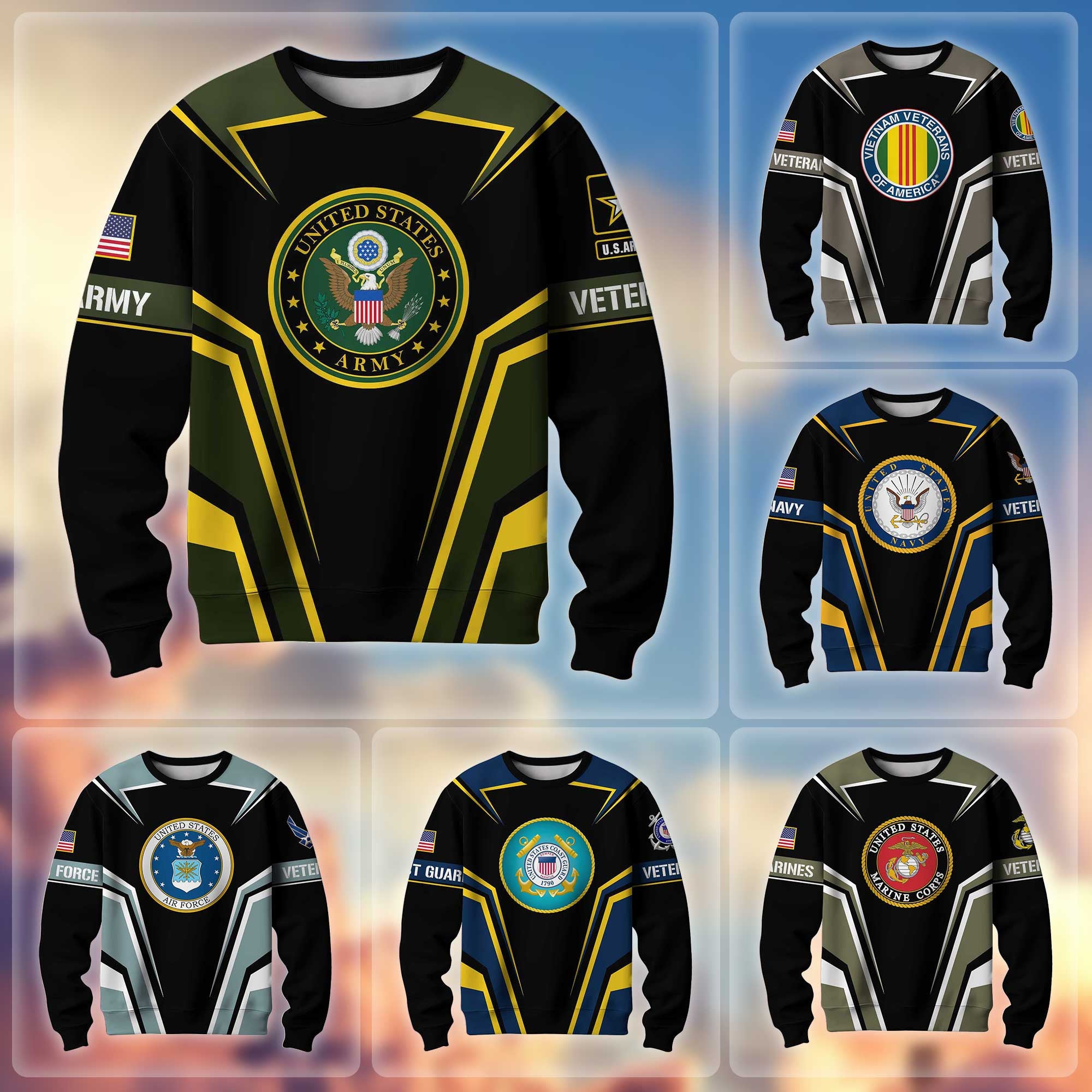 Premium American Pride US Veterans Sweatshirt, Gifts For Veterans Day, Gifts For Dad, Gifts For Husband APHN200811