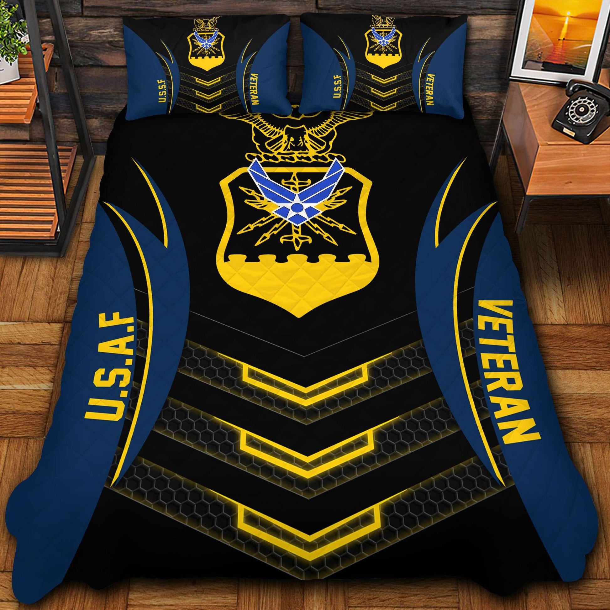 Premium US Veterans Bedding Set, Gifts For Veterans Day, Gifts For Dad, Gifts For Husband APHN210813