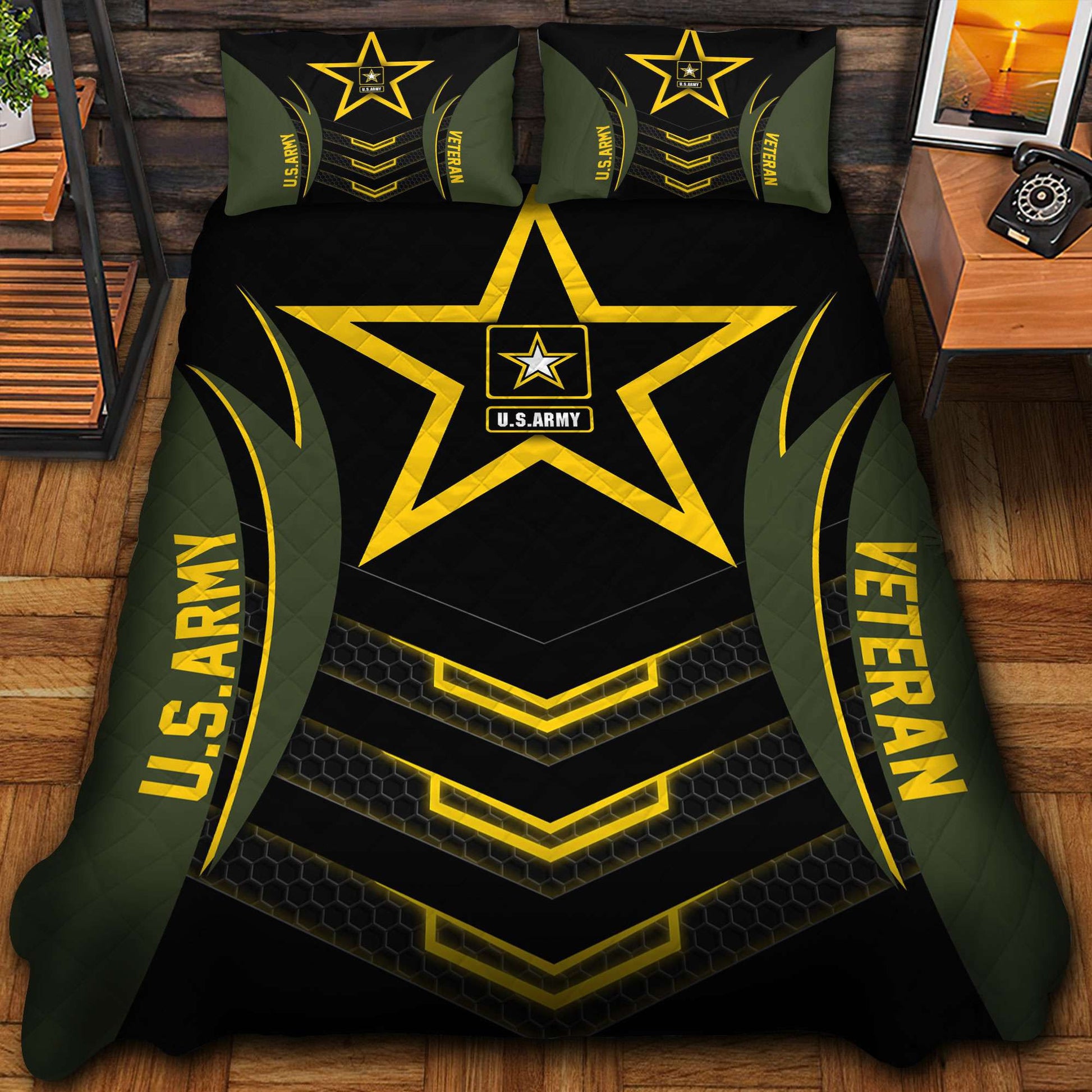 Premium US Veterans Bedding Set, Gifts For Veterans Day, Gifts For Dad, Gifts For Husband APHN210813