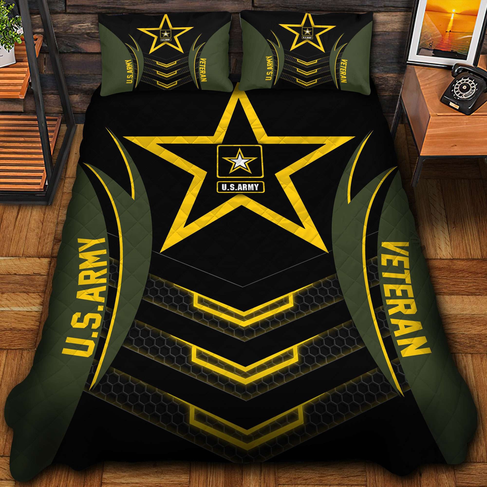Premium US Veterans Bedding Set, Gifts For Veterans Day, Gifts For Dad, Gifts For Husband APHN210813