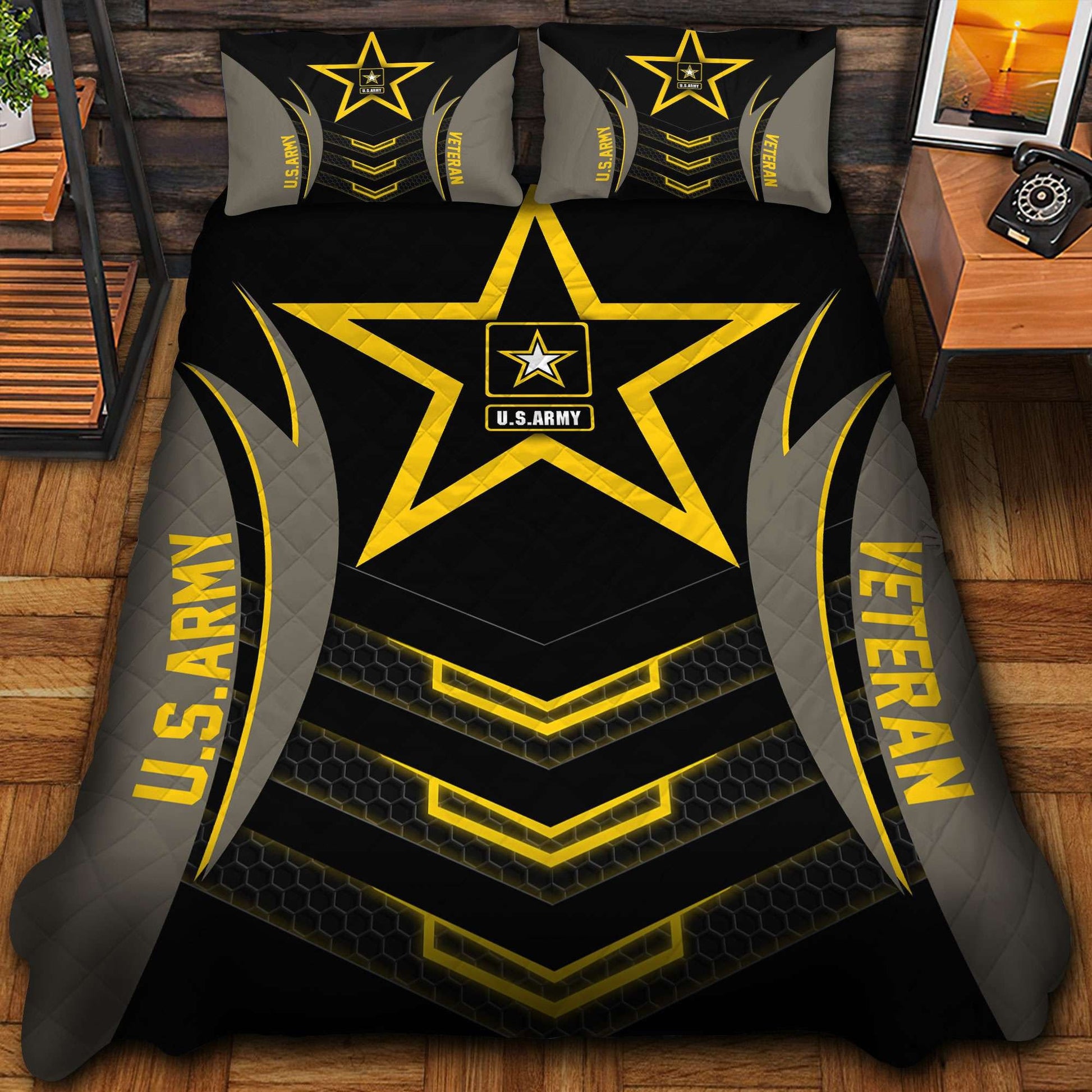 Premium US Veterans Bedding Set, Gifts For Veterans Day, Gifts For Dad, Gifts For Husband APHN210813