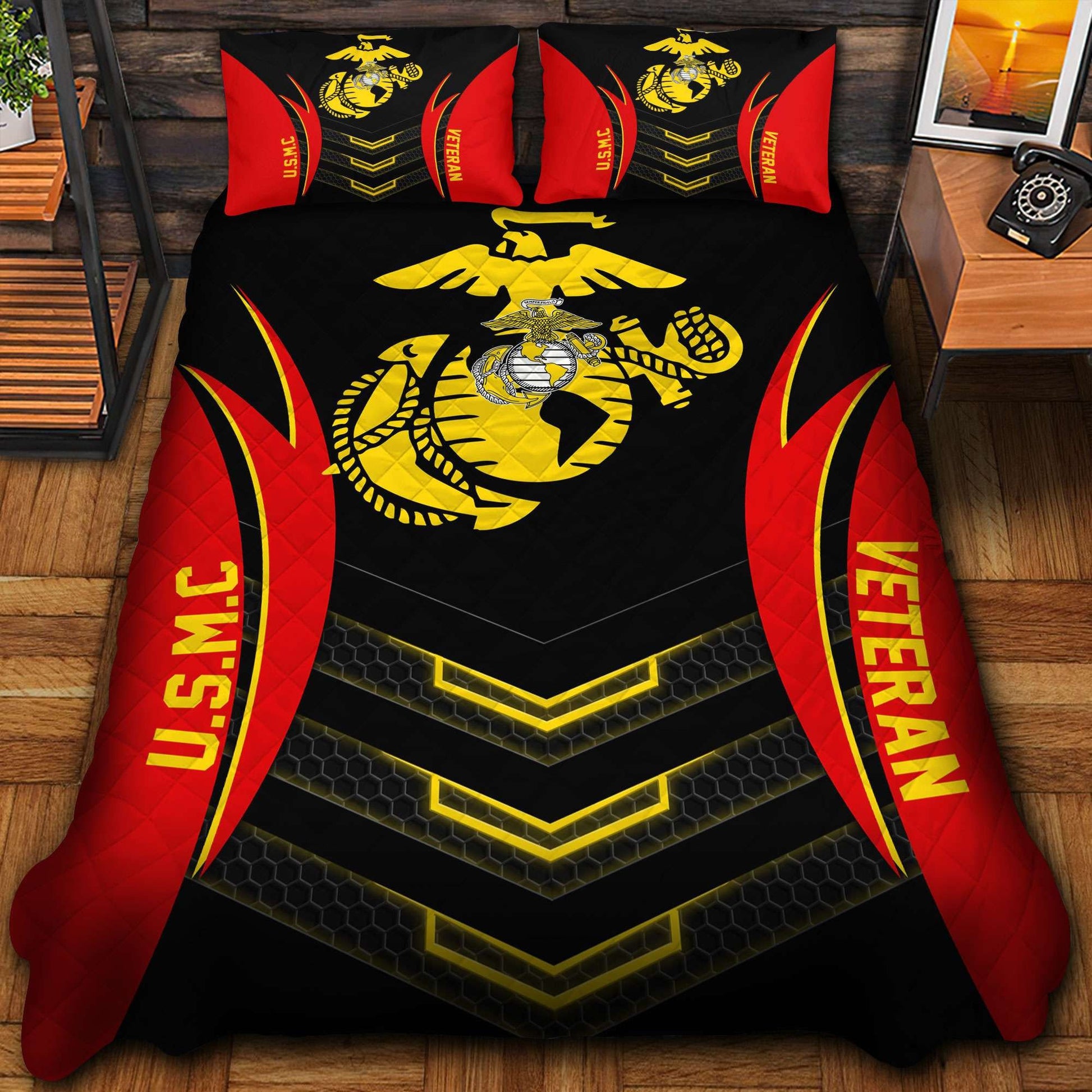 Premium US Veterans Bedding Set, Gifts For Veterans Day, Gifts For Dad, Gifts For Husband APHN210813