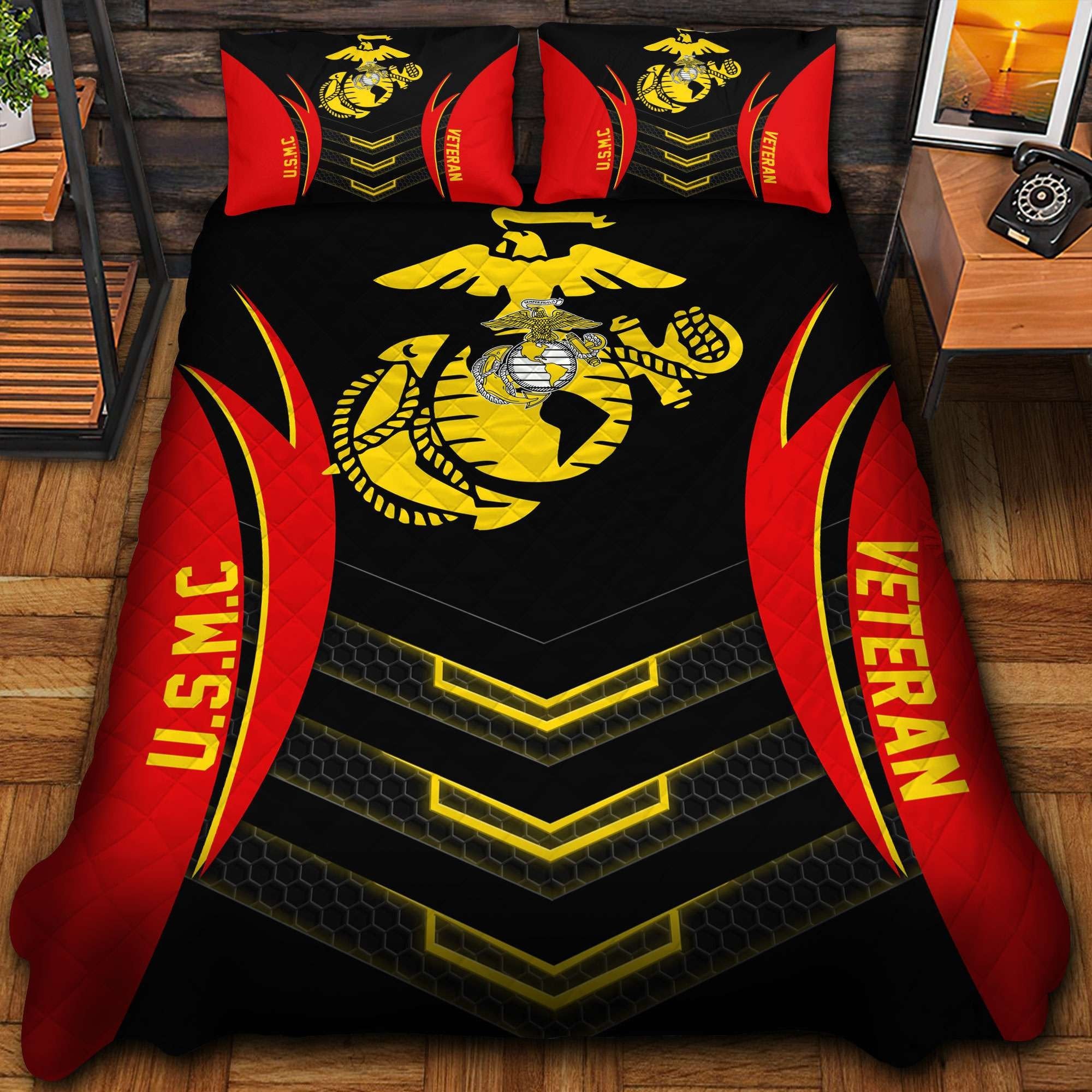 Premium US Veterans Bedding Set, Gifts For Veterans Day, Gifts For Dad, Gifts For Husband APHN210813