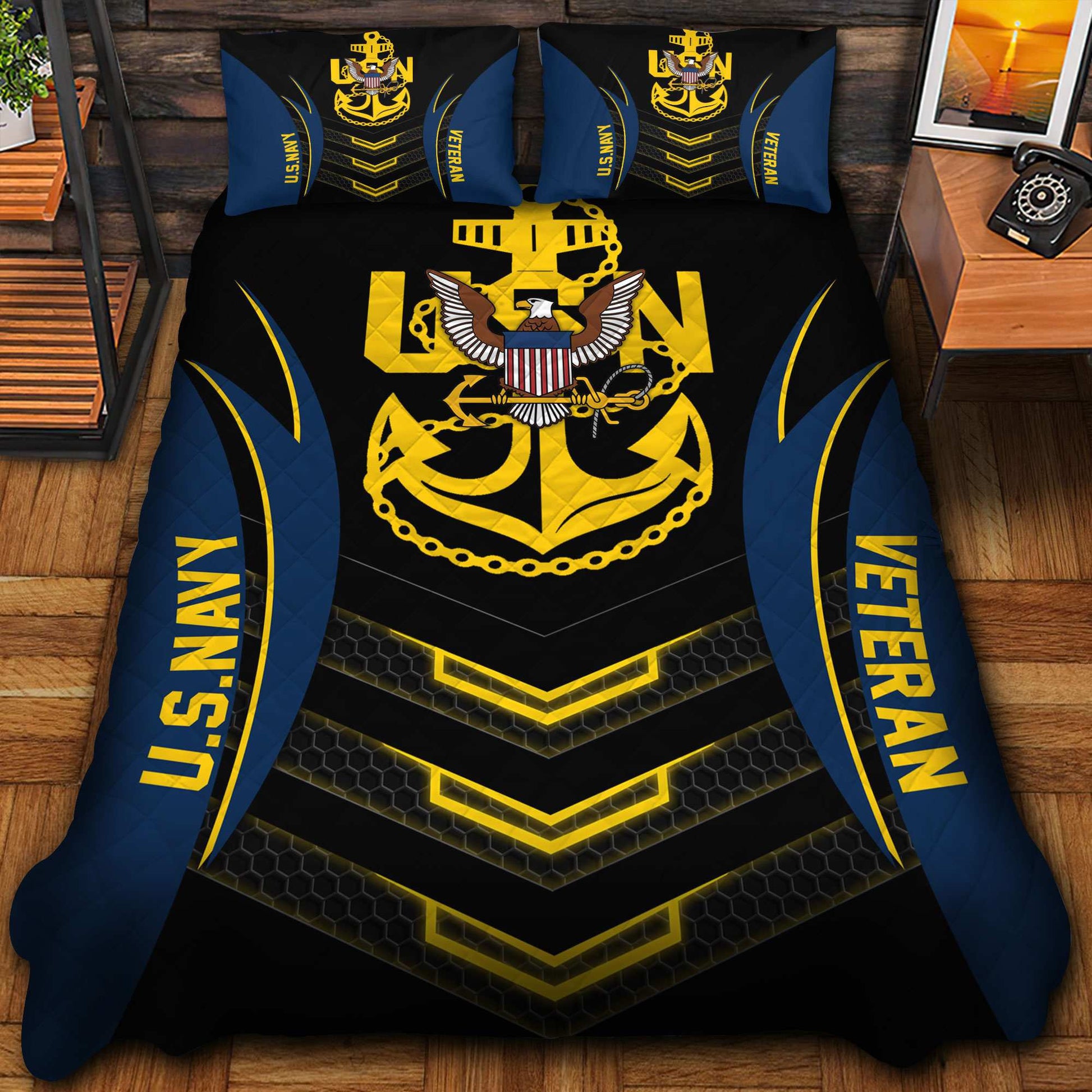 Premium US Veterans Bedding Set, Gifts For Veterans Day, Gifts For Dad, Gifts For Husband APHN210813