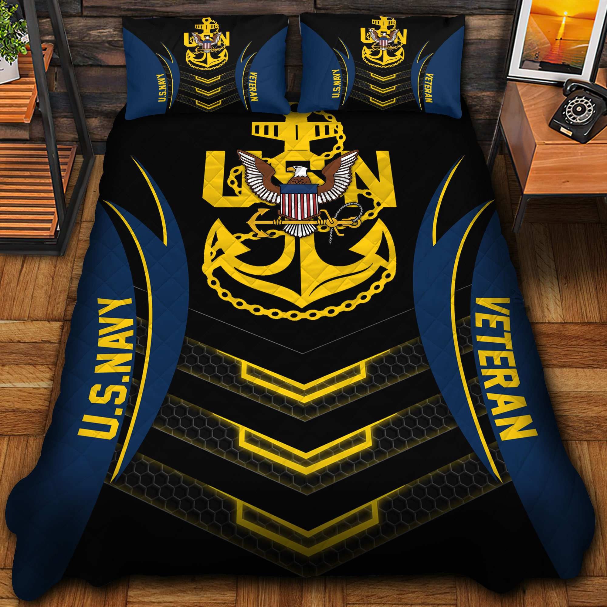 Premium US Veterans Bedding Set, Gifts For Veterans Day, Gifts For Dad, Gifts For Husband APHN210813