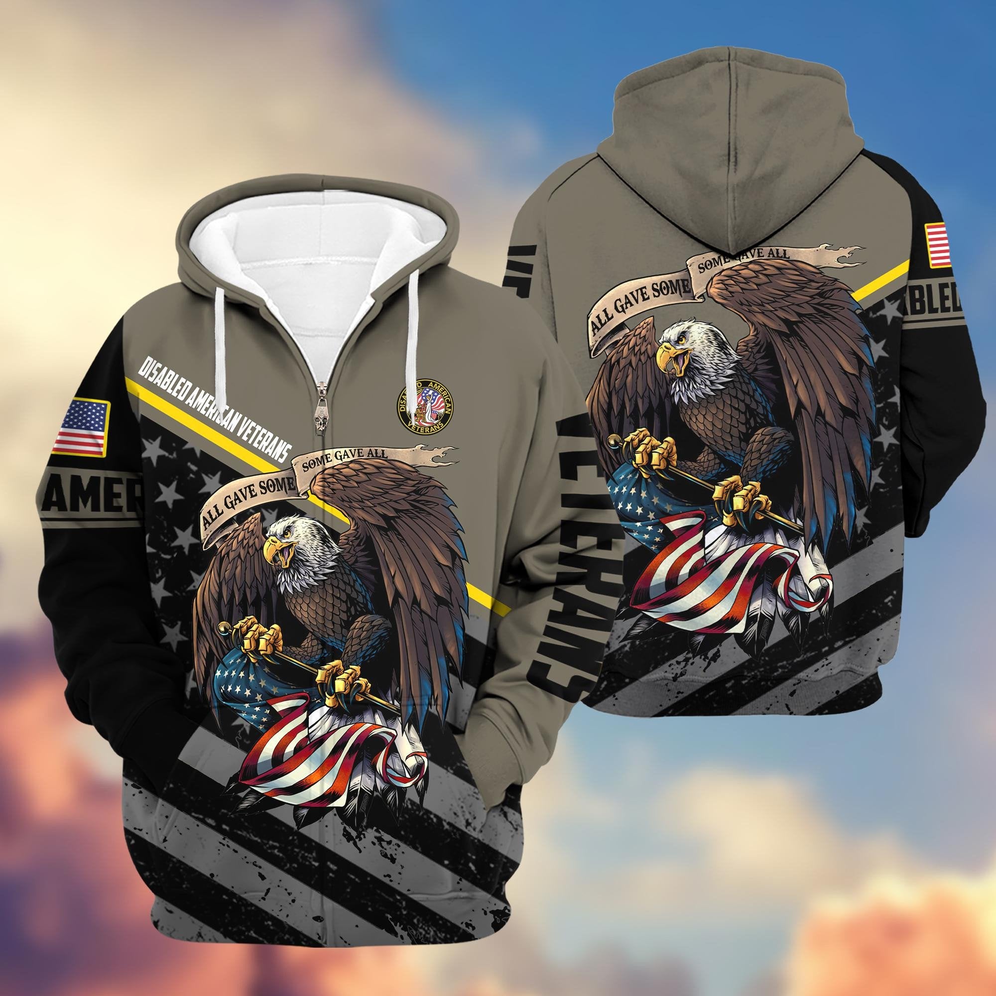 Premium Disabled American Veterans Zip Hoodie VPVC603702, Gifts For US Veterans
