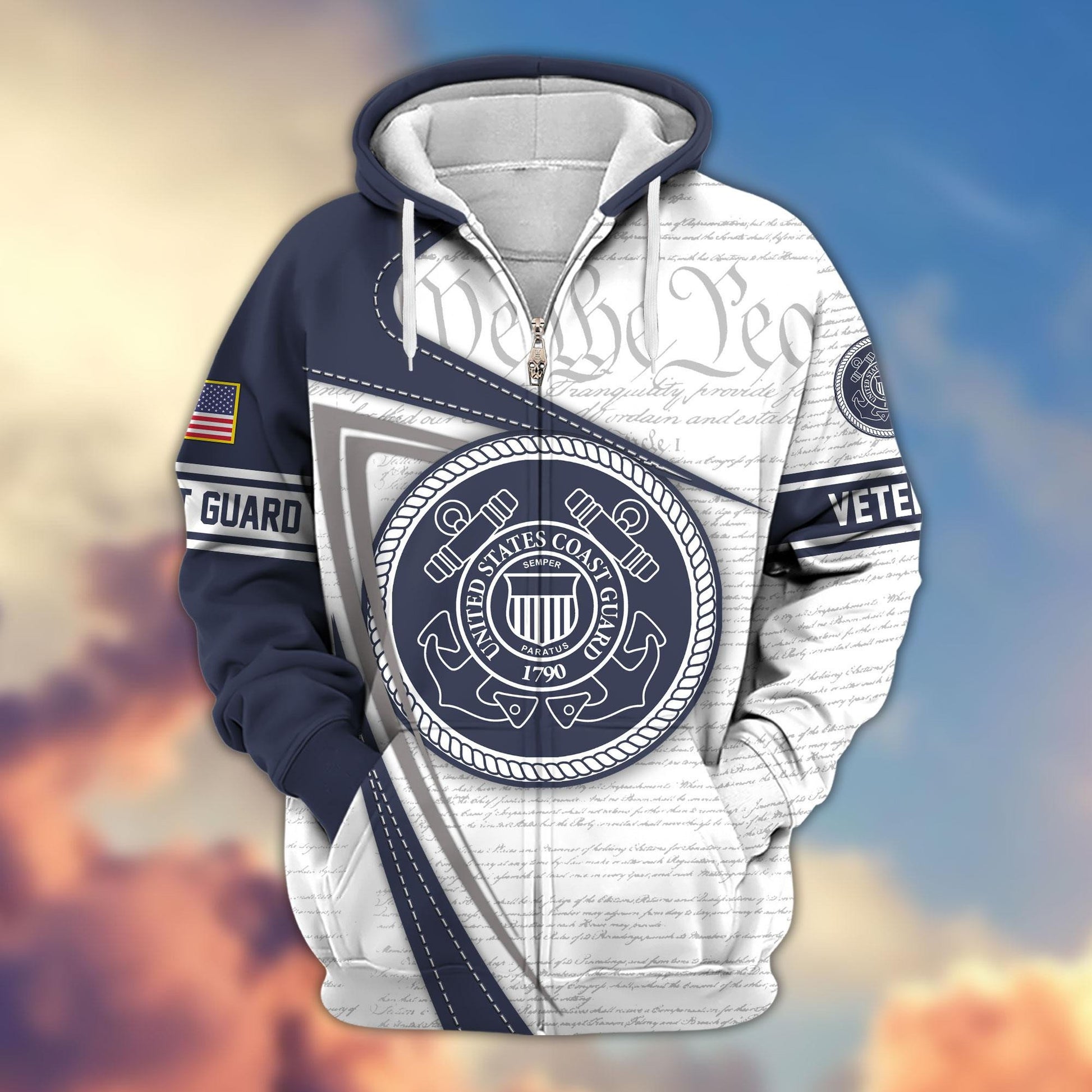 Premium US Veterans Zip Hoodie APHN050911, Gifts For US Veterans, Gifts For Veterans Day, Gifts For Father's Day