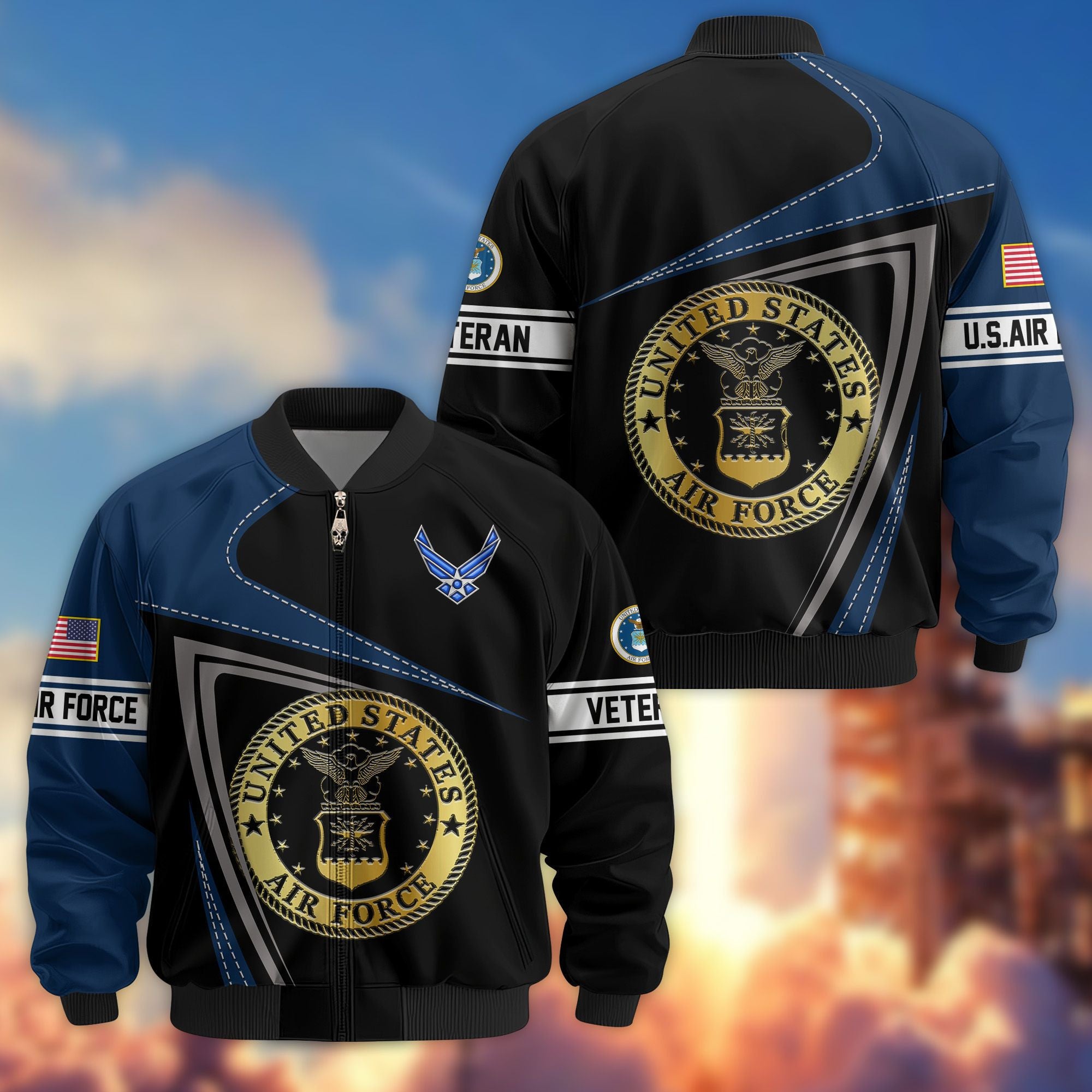 Premium US Veterans Bomber Jacket BPVC060901, Gifts For US Veterans, Gifts For Veterans Day