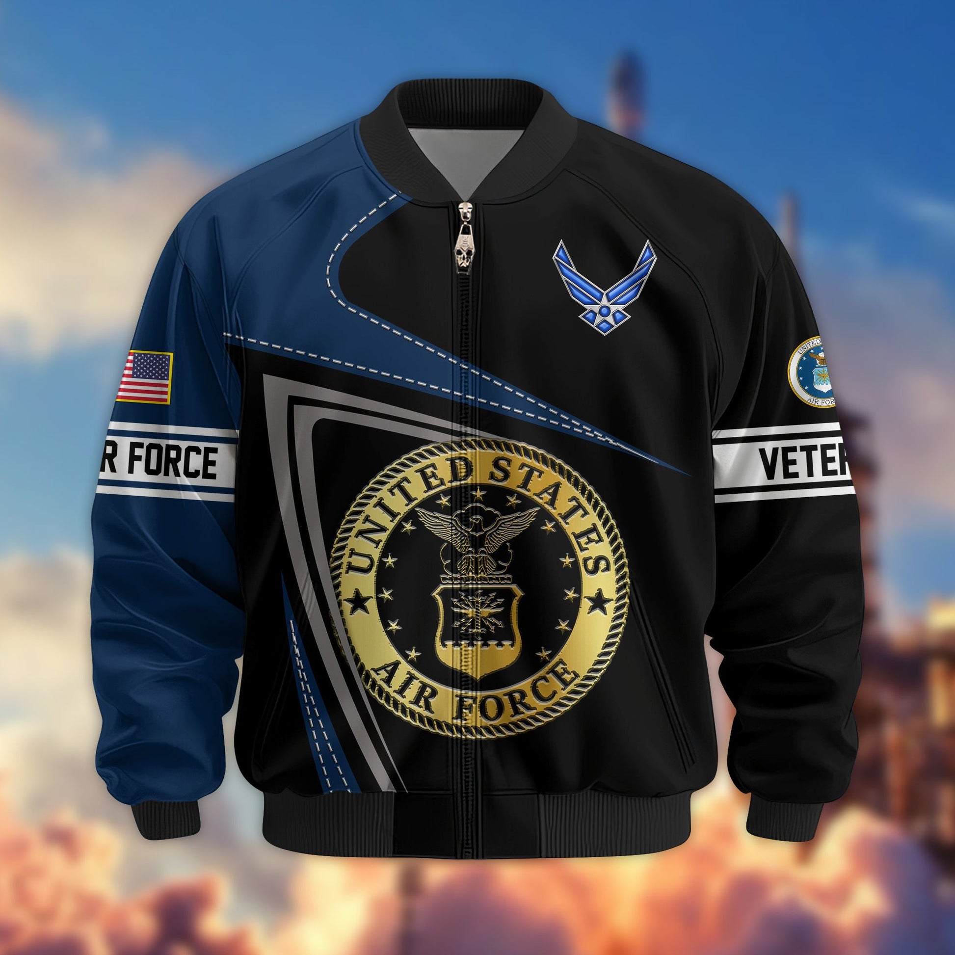 Premium US Veterans Bomber Jacket BPVC060901, Gifts For US Veterans, Gifts For Veterans Day