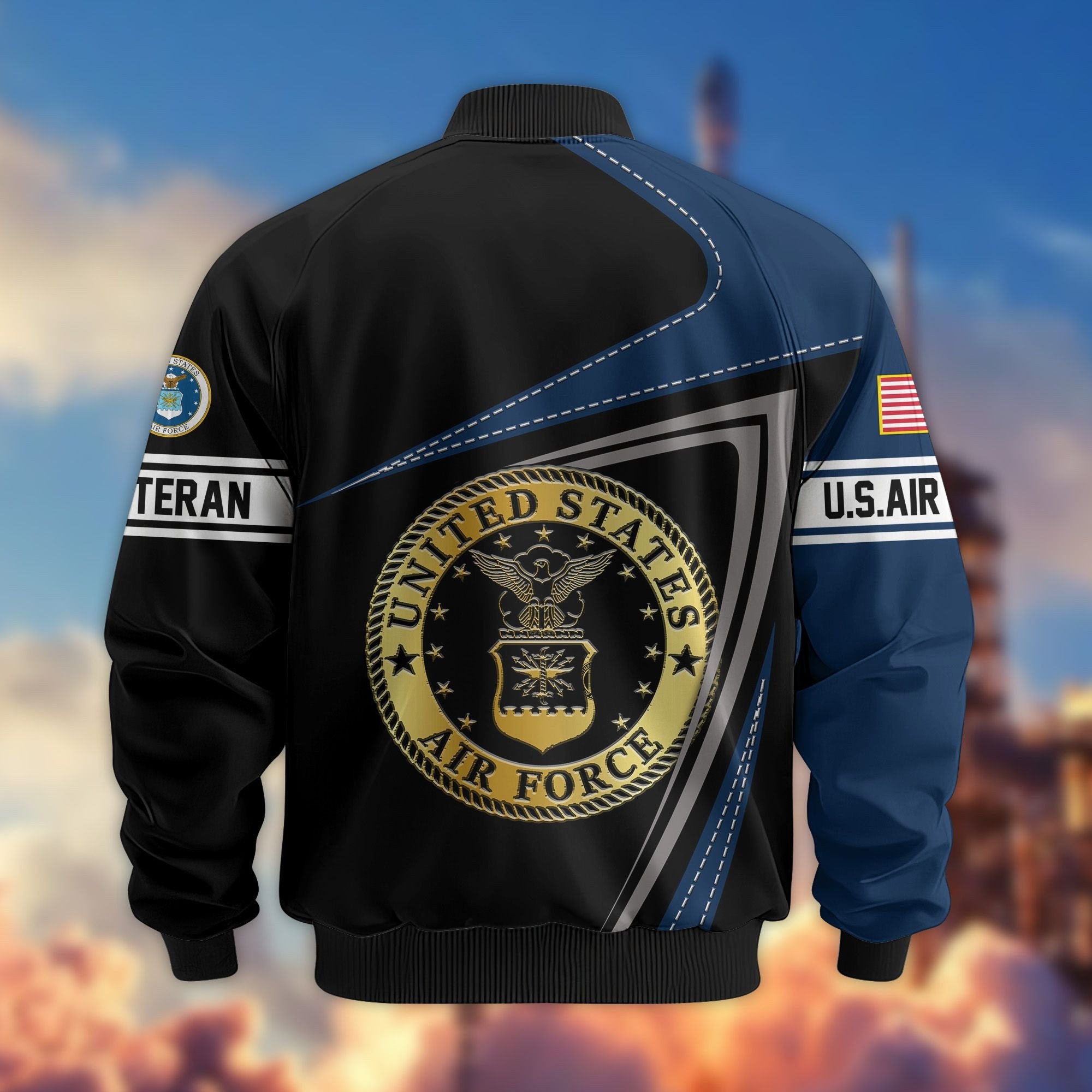 Premium US Veterans Bomber Jacket BPVC060901, Gifts For US Veterans, Gifts For Veterans Day