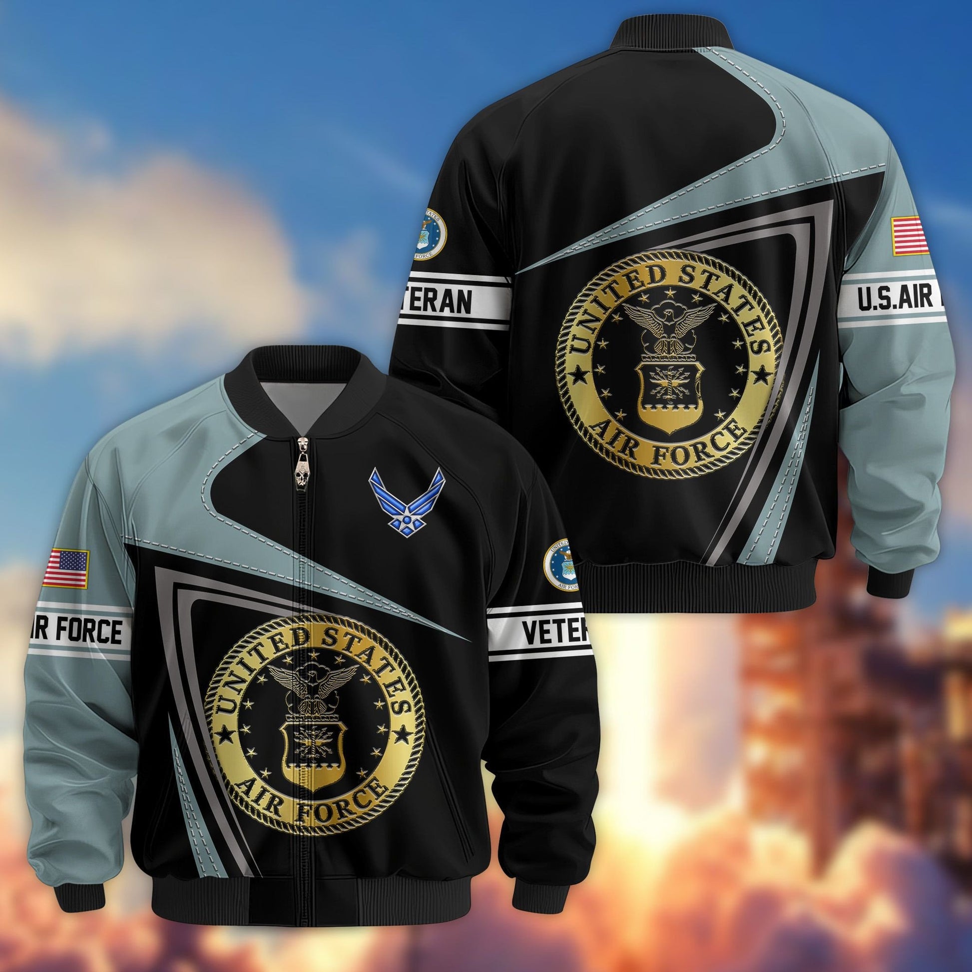 Premium US Veterans Bomber Jacket BPVC060901, Gifts For US Veterans, Gifts For Veterans Day