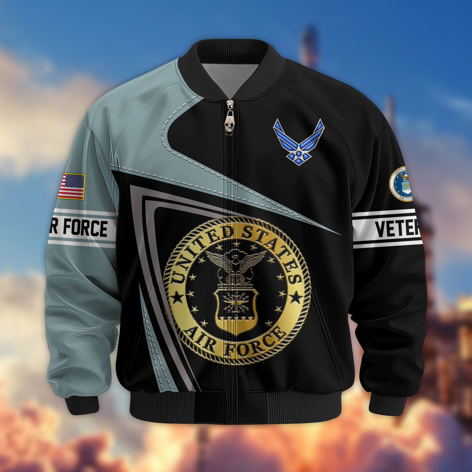 Premium US Veterans Bomber Jacket BPVC060901, Gifts For US Veterans, Gifts For Veterans Day