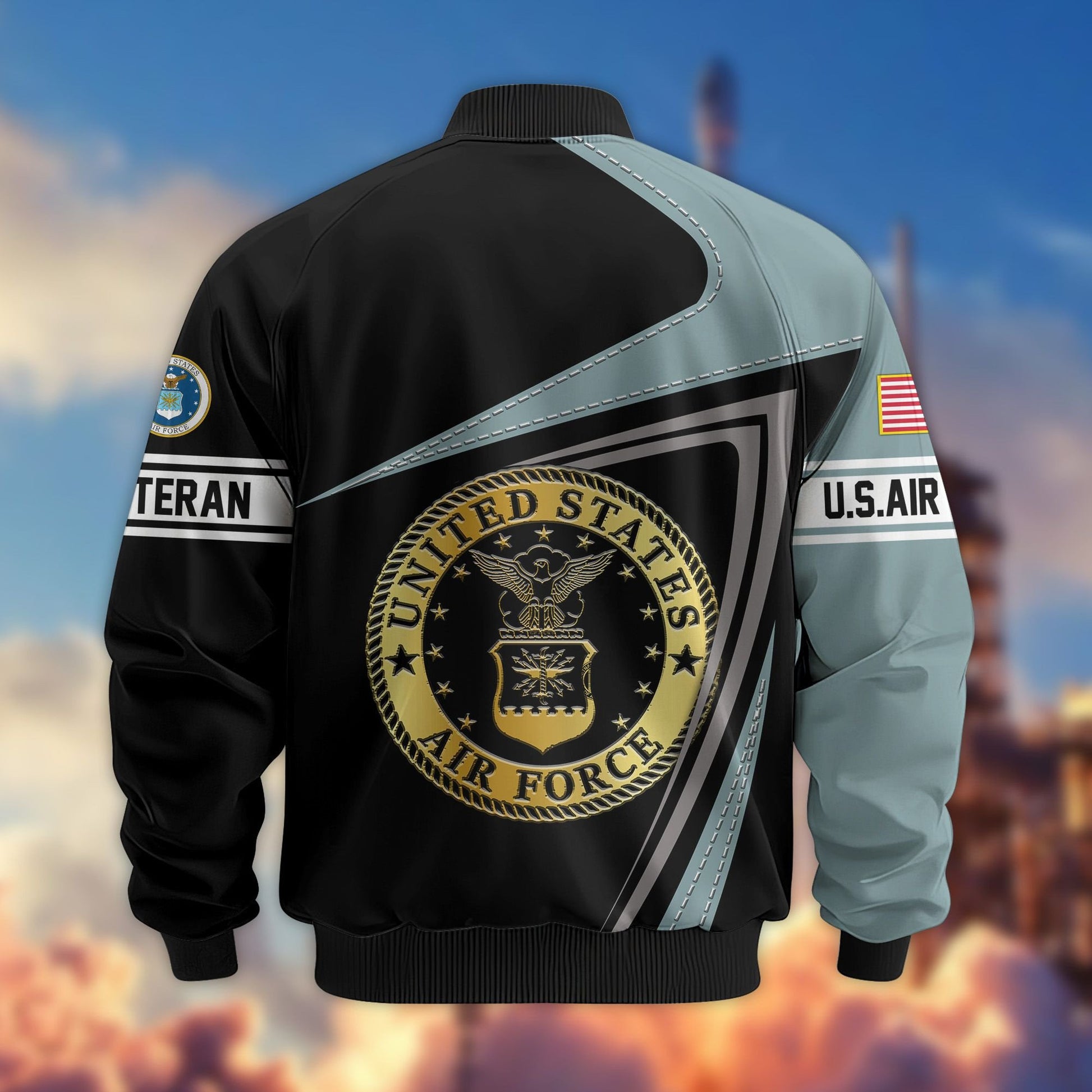 Premium US Veterans Bomber Jacket BPVC060901, Gifts For US Veterans, Gifts For Veterans Day