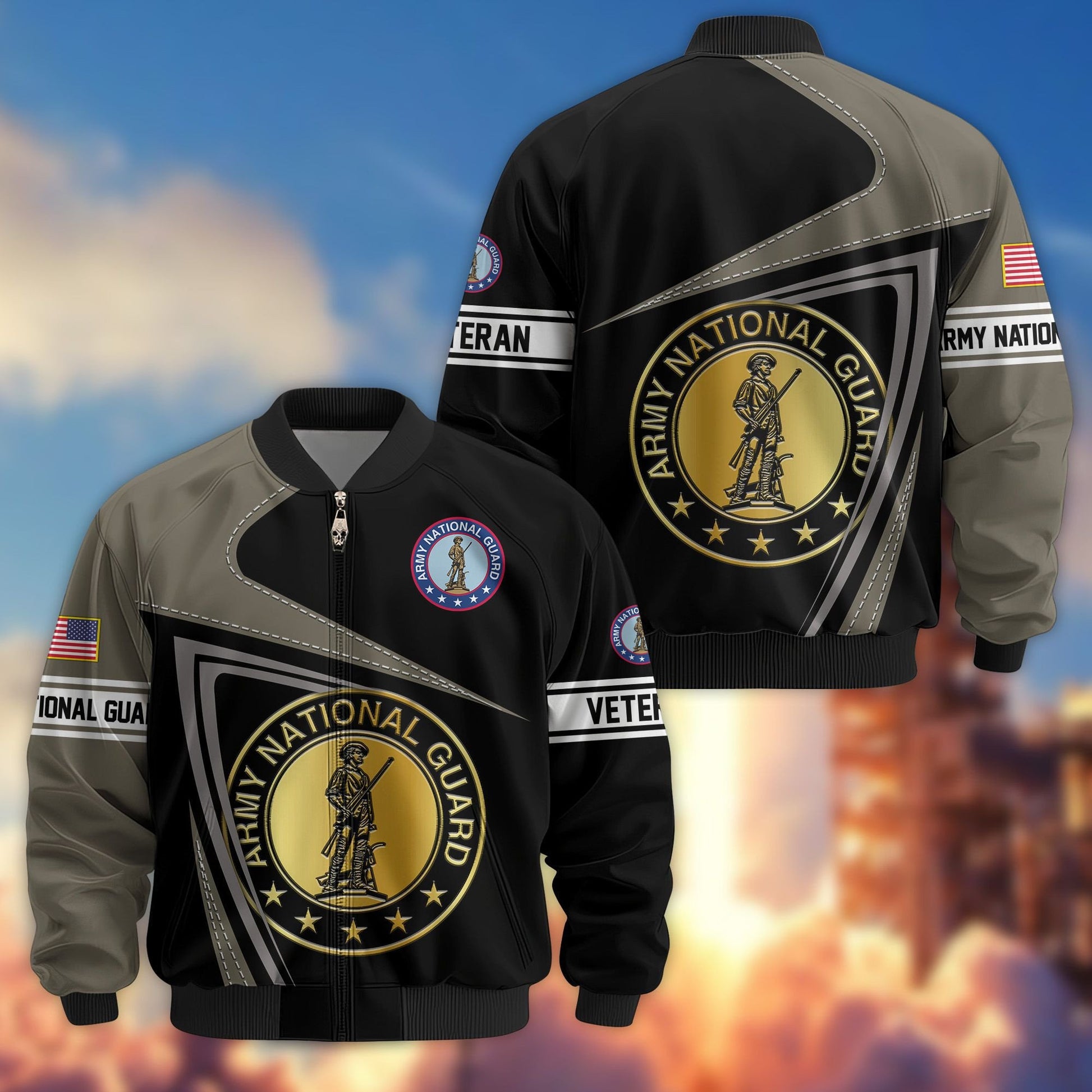Premium US Veterans Bomber Jacket BPVC060901, Gifts For US Veterans, Gifts For Veterans Day