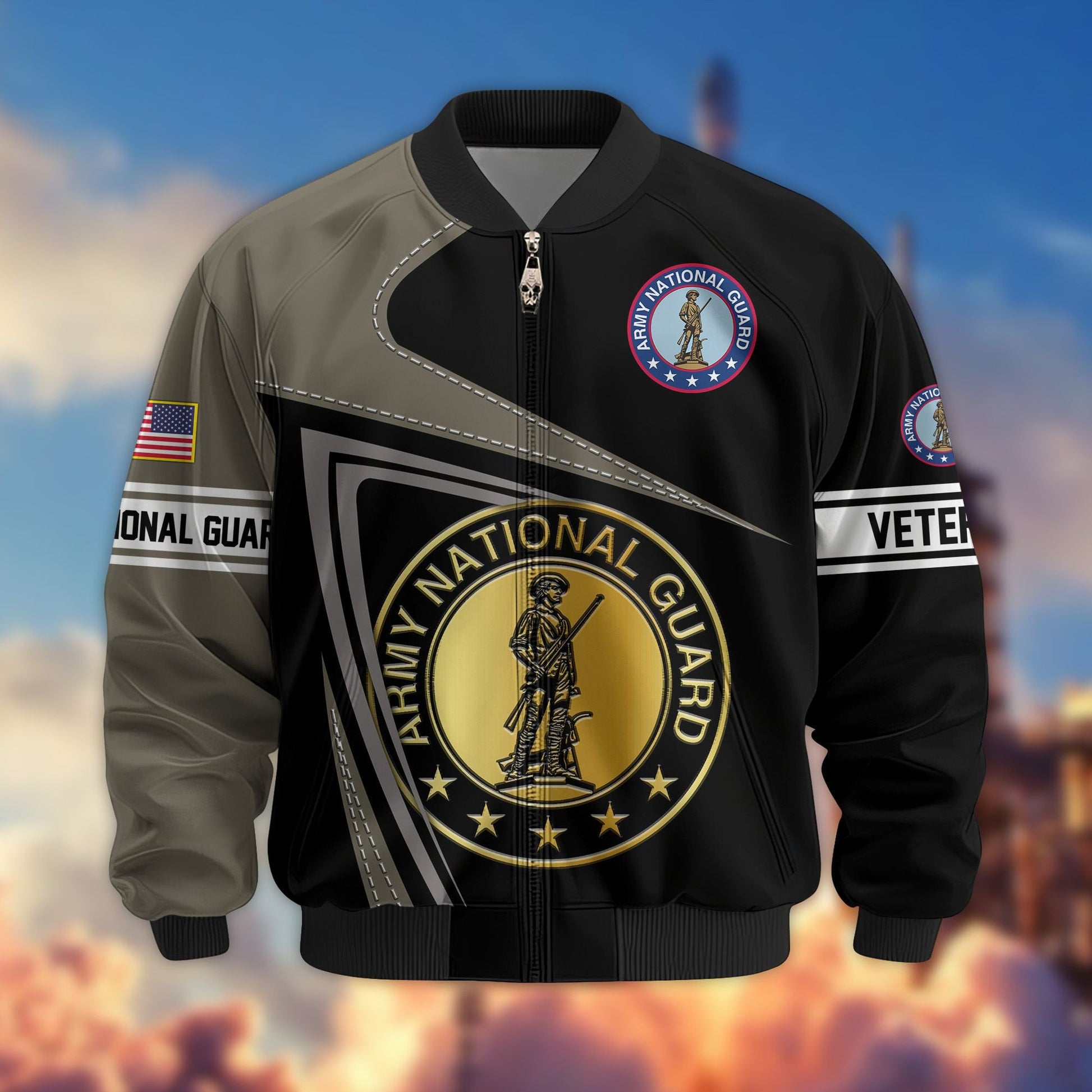 Premium US Veterans Bomber Jacket BPVC060901, Gifts For US Veterans, Gifts For Veterans Day