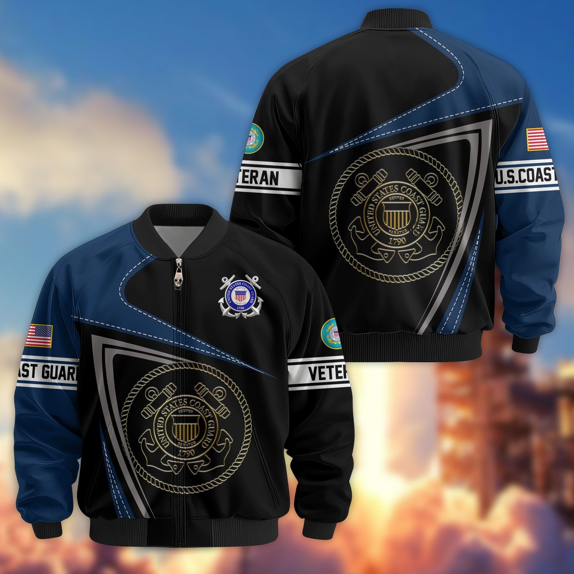 Premium US Veterans Bomber Jacket BPVC060901, Gifts For US Veterans, Gifts For Veterans Day