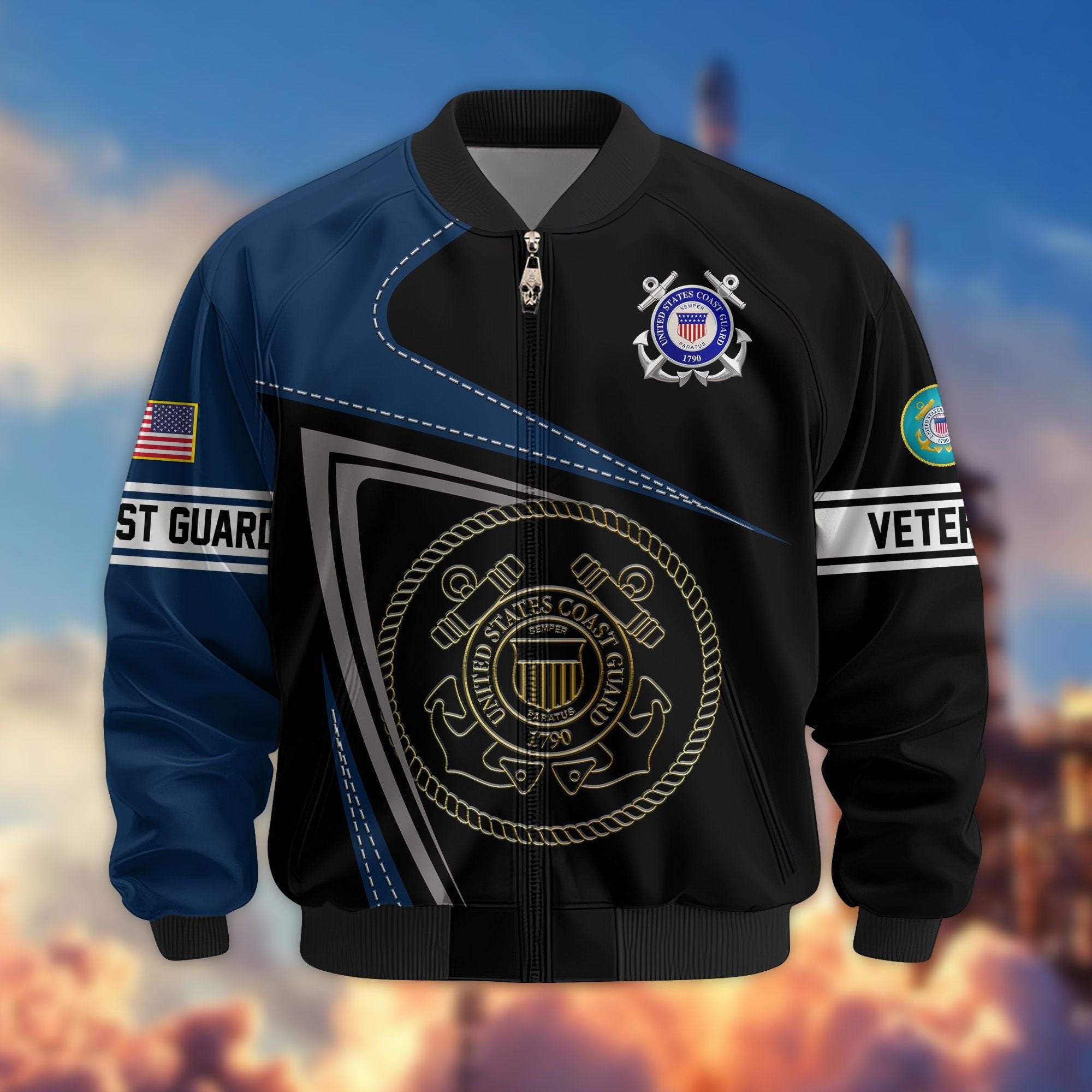 Premium US Veterans Bomber Jacket BPVC060901, Gifts For US Veterans, Gifts For Veterans Day