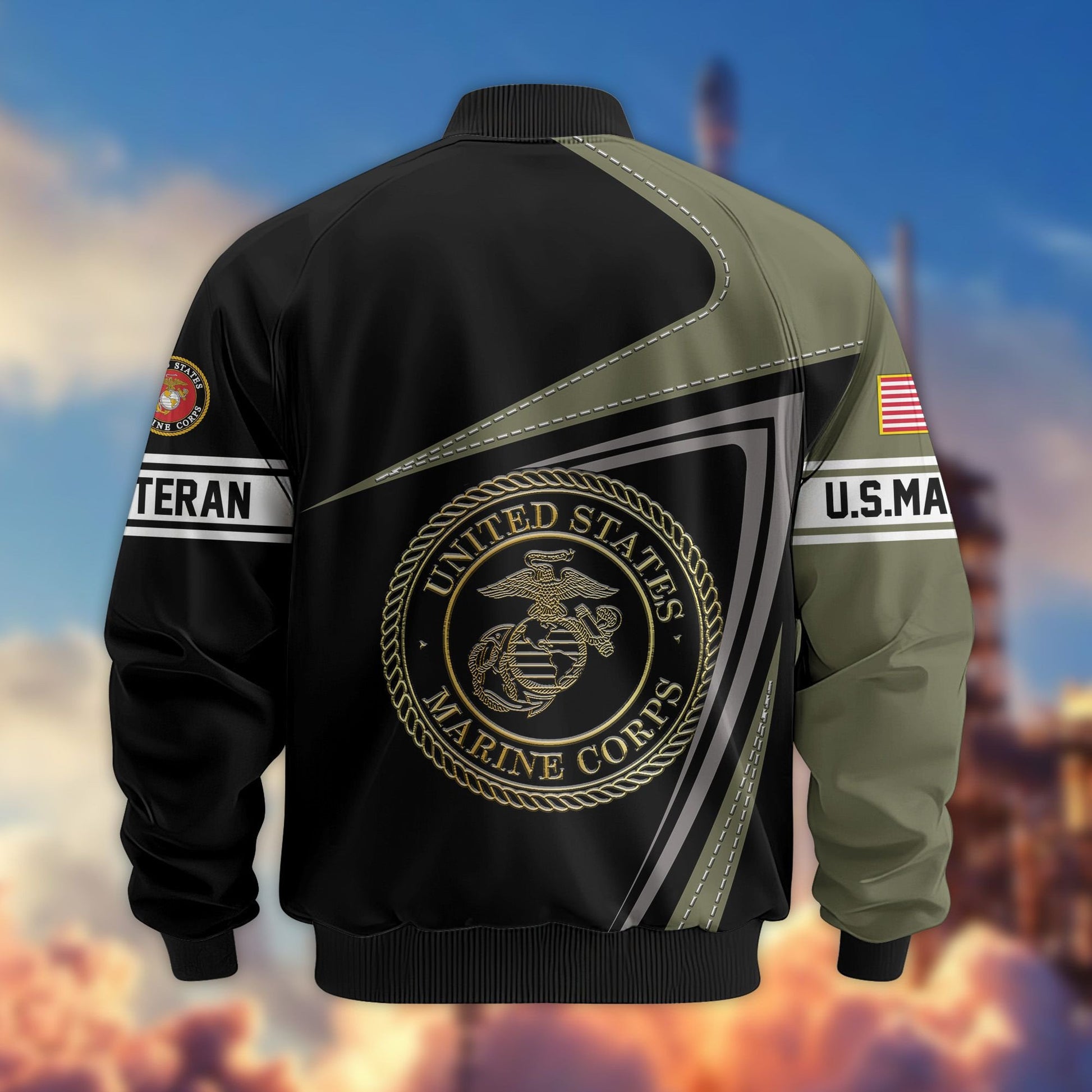 Premium US Veterans Bomber Jacket BPVC060901, Gifts For US Veterans, Gifts For Veterans Day