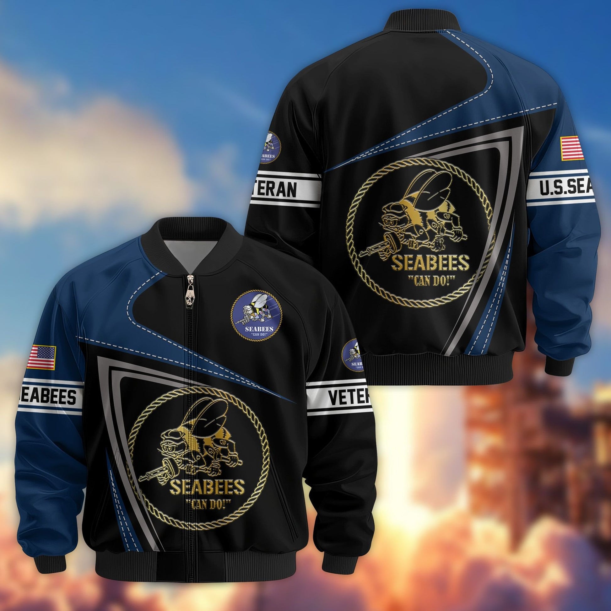Premium US Veterans Bomber Jacket BPVC060901, Gifts For US Veterans, Gifts For Veterans Day