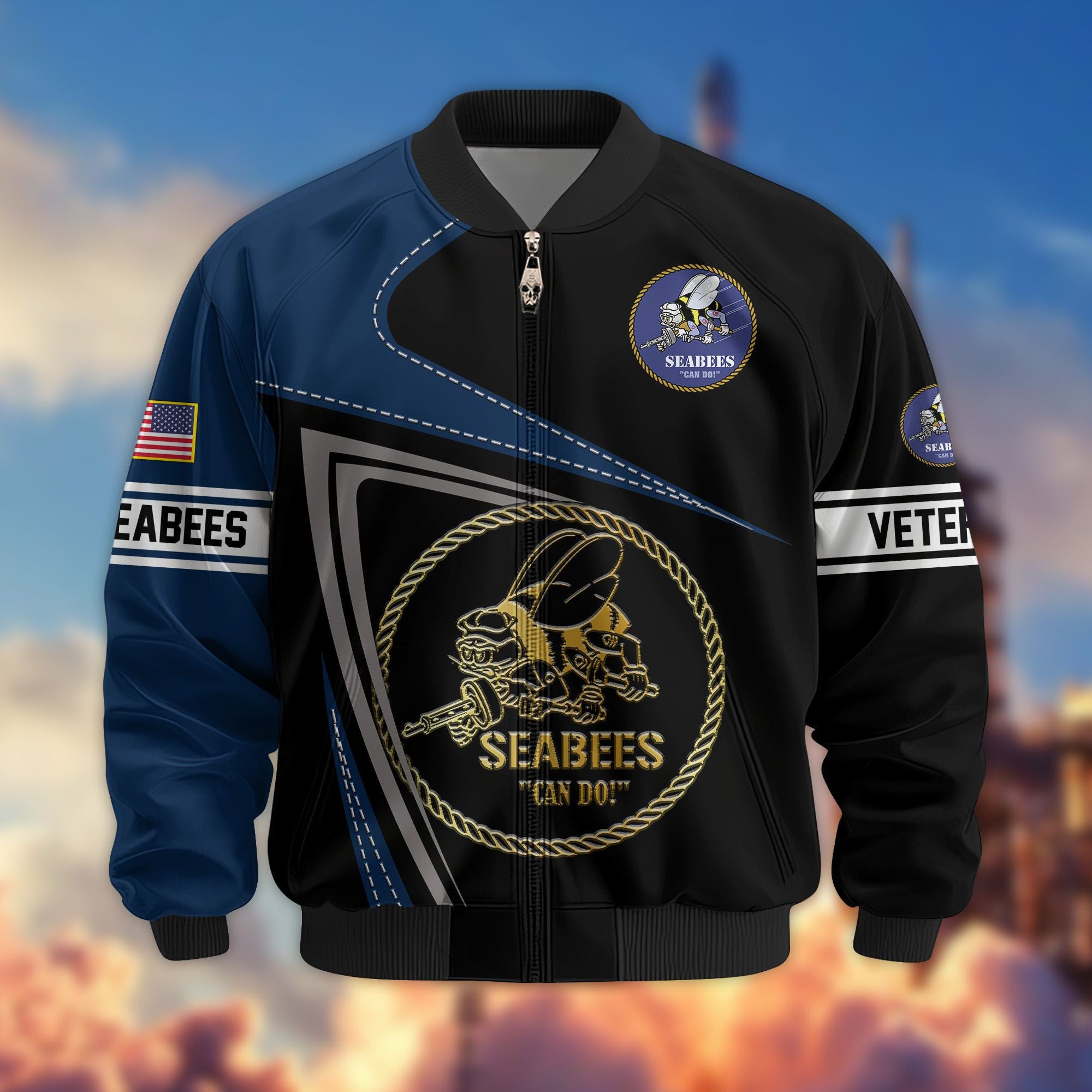 Premium US Veterans Bomber Jacket BPVC060901, Gifts For US Veterans, Gifts For Veterans Day