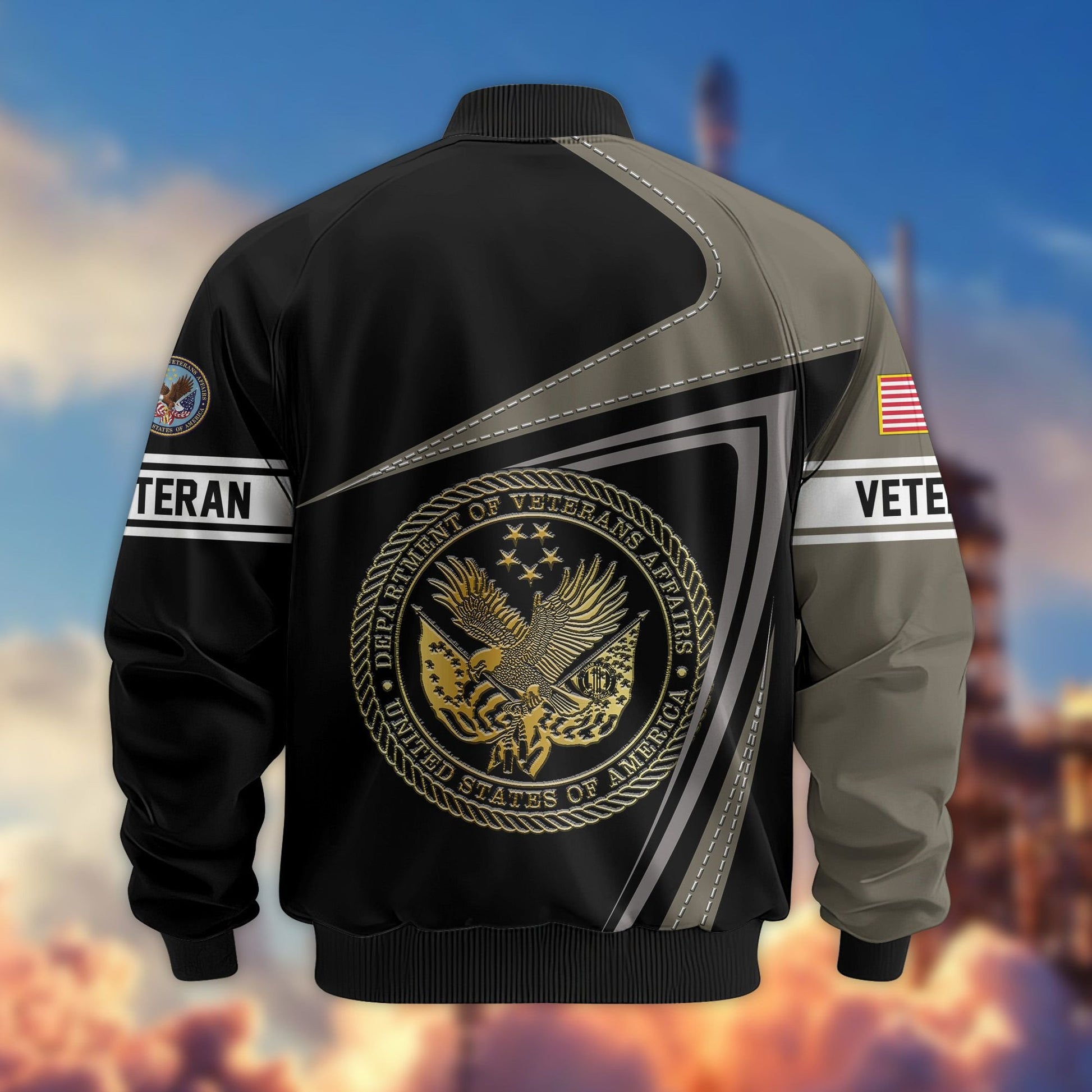 Premium US Veterans Bomber Jacket BPVC060901, Gifts For US Veterans, Gifts For Veterans Day