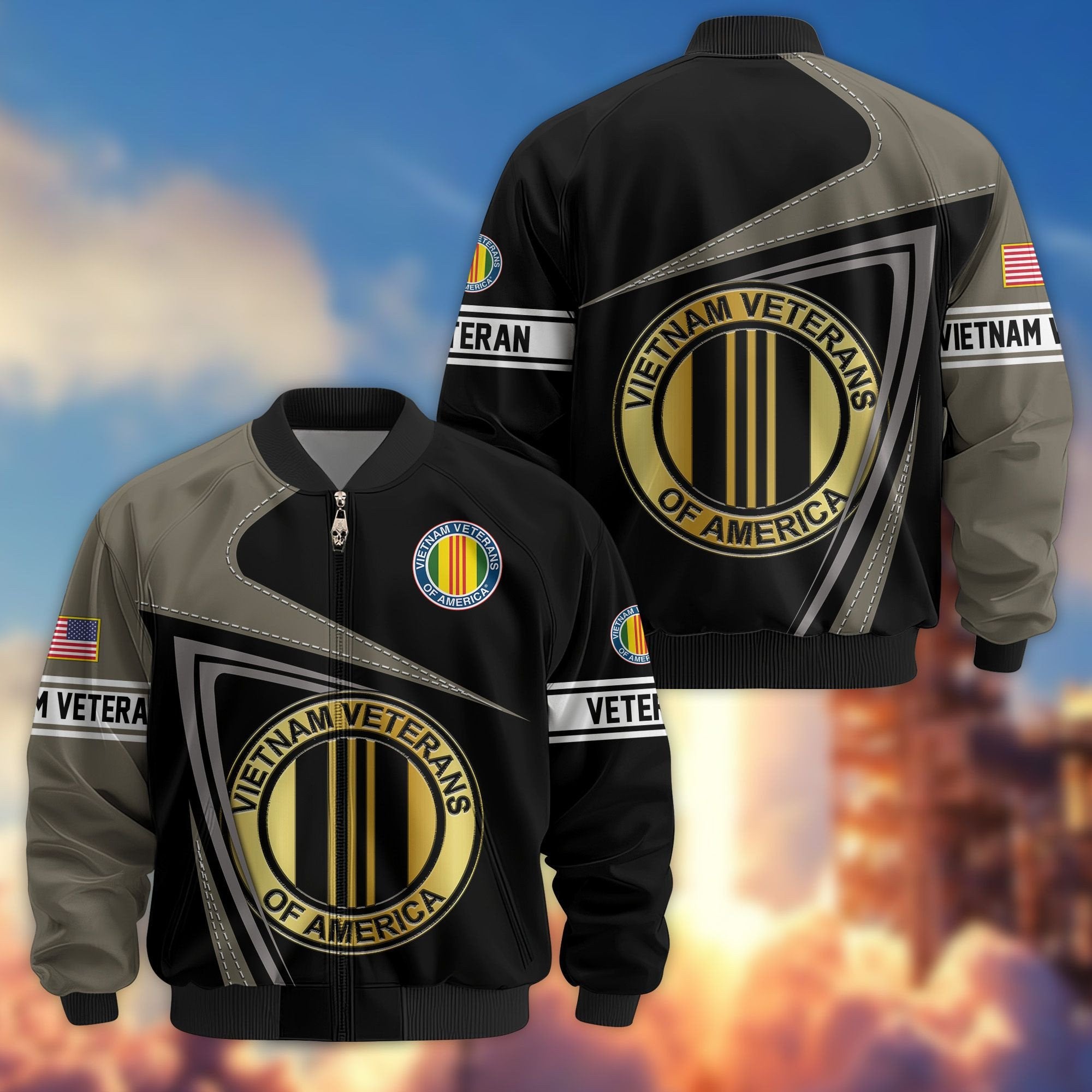 Premium US Veterans Bomber Jacket BPVC060901, Gifts For US Veterans, Gifts For Veterans Day