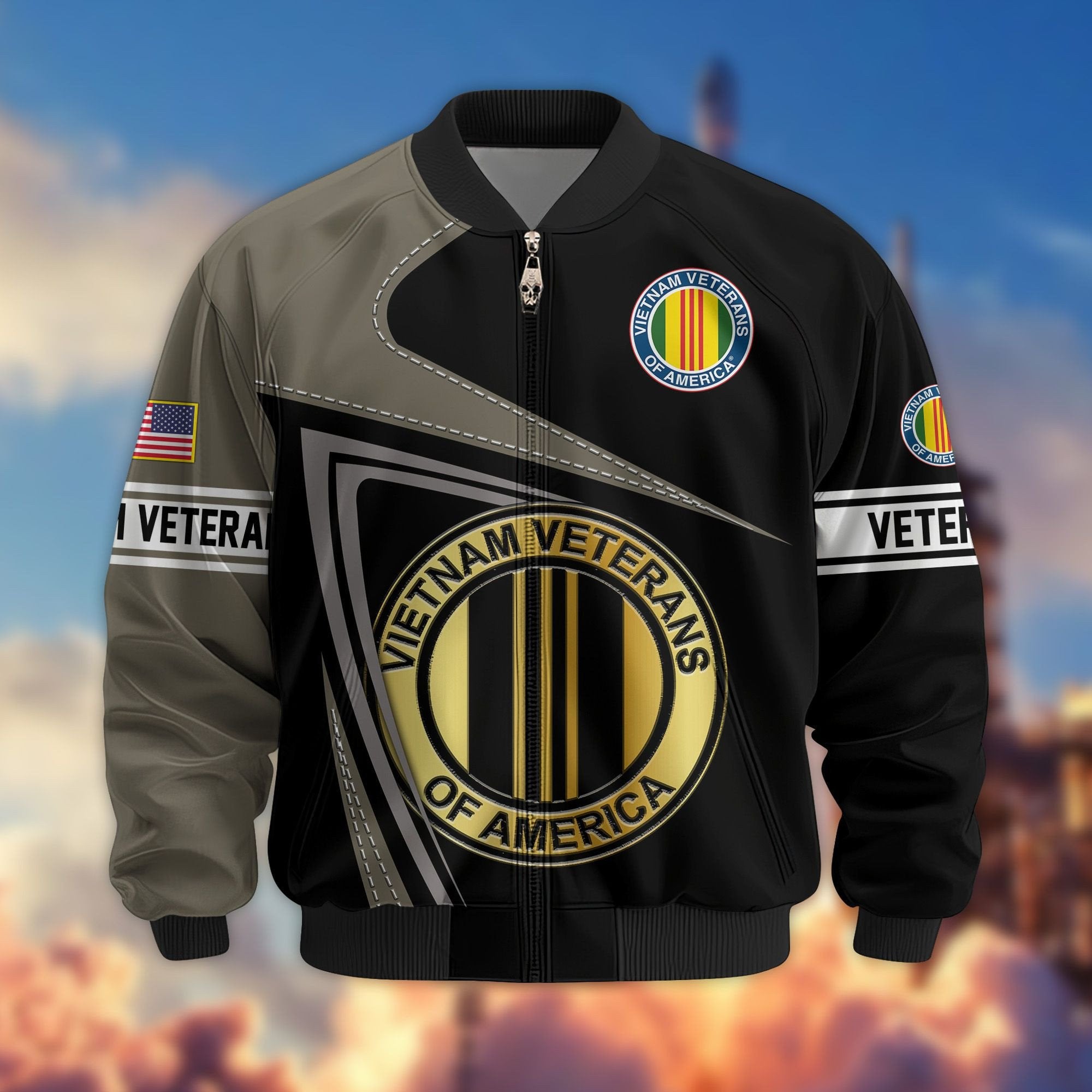 Premium US Veterans Bomber Jacket BPVC060901, Gifts For US Veterans, Gifts For Veterans Day
