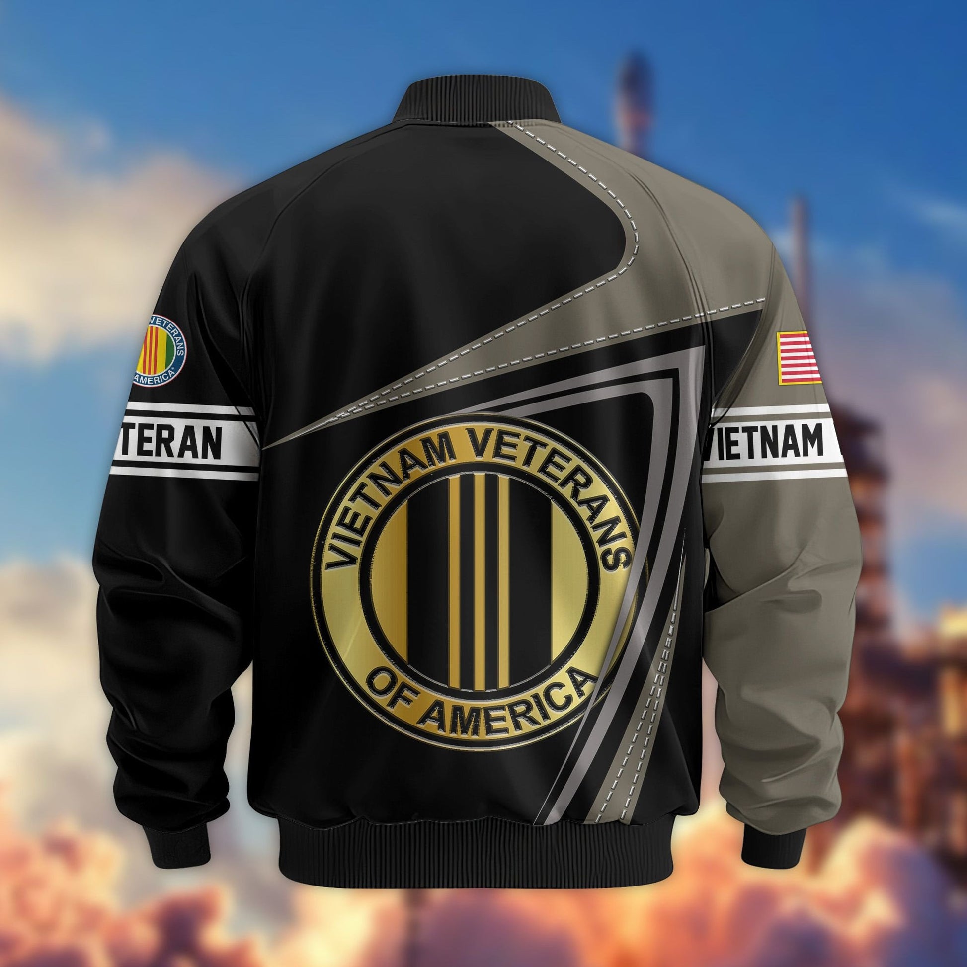 Premium US Veterans Bomber Jacket BPVC060901, Gifts For US Veterans, Gifts For Veterans Day