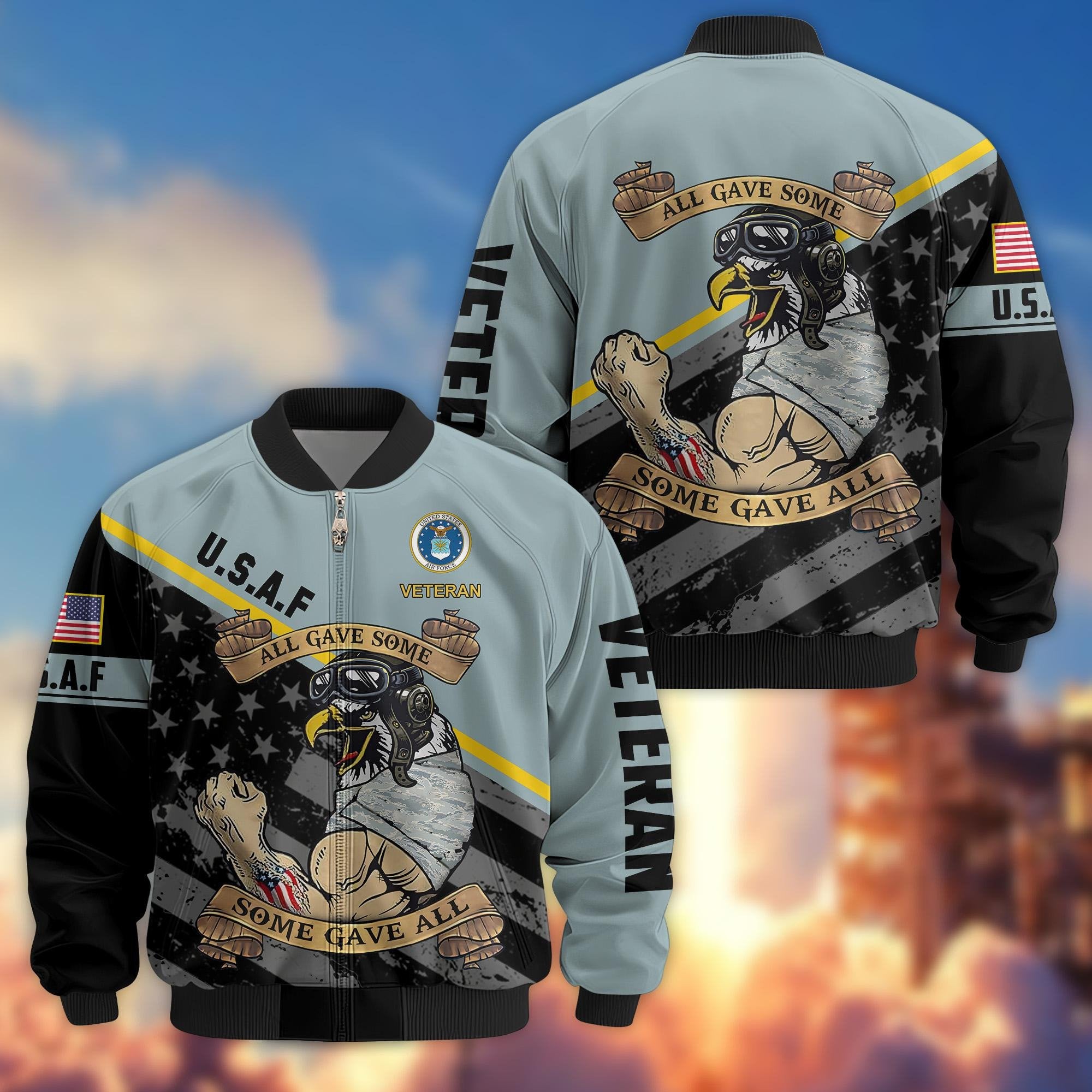 Premium US Veterans Bomber Jacket BPVC090901, Gifts For US Veterans, Gifts For Veterans Day
