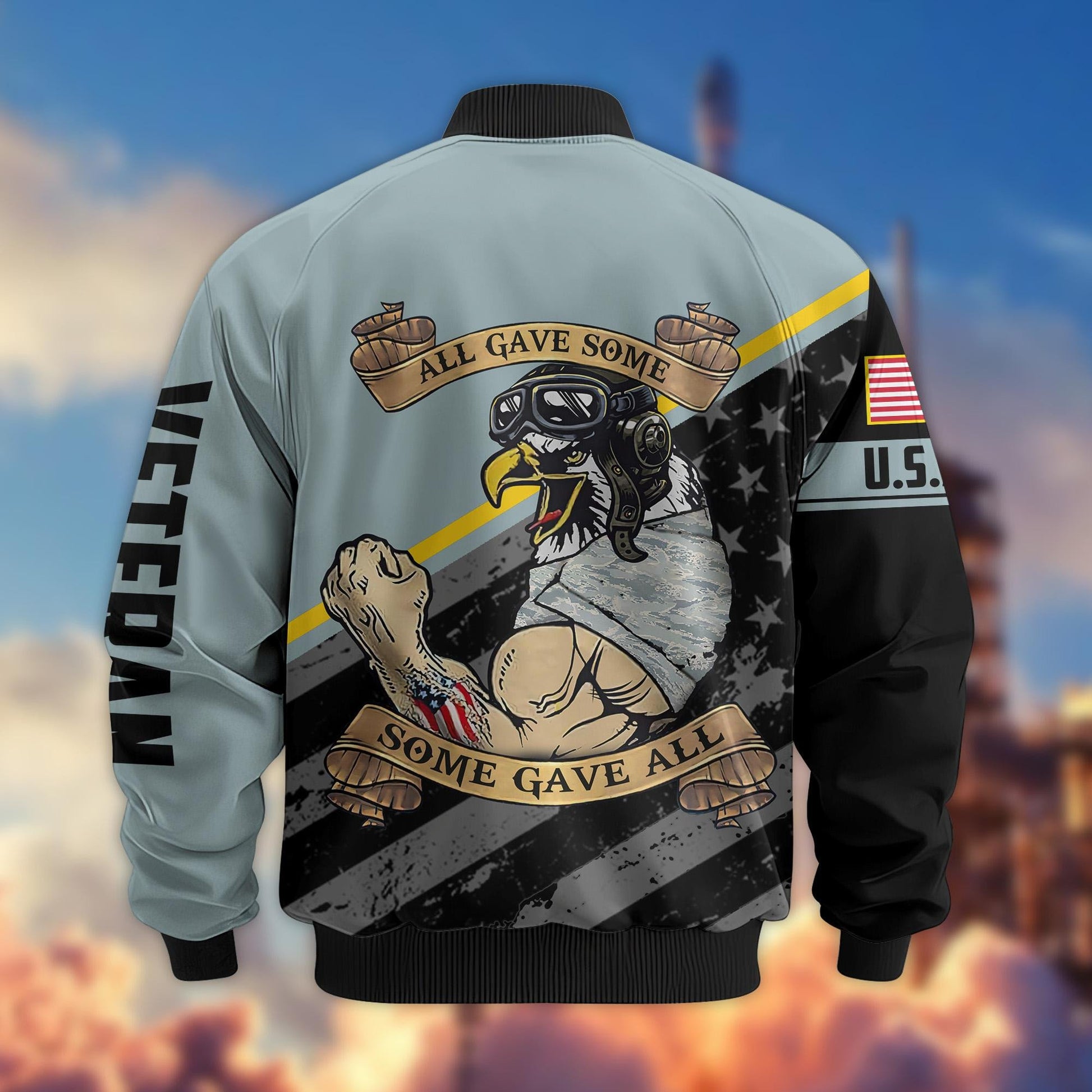 Premium US Veterans Bomber Jacket BPVC090901, Gifts For US Veterans, Gifts For Veterans Day