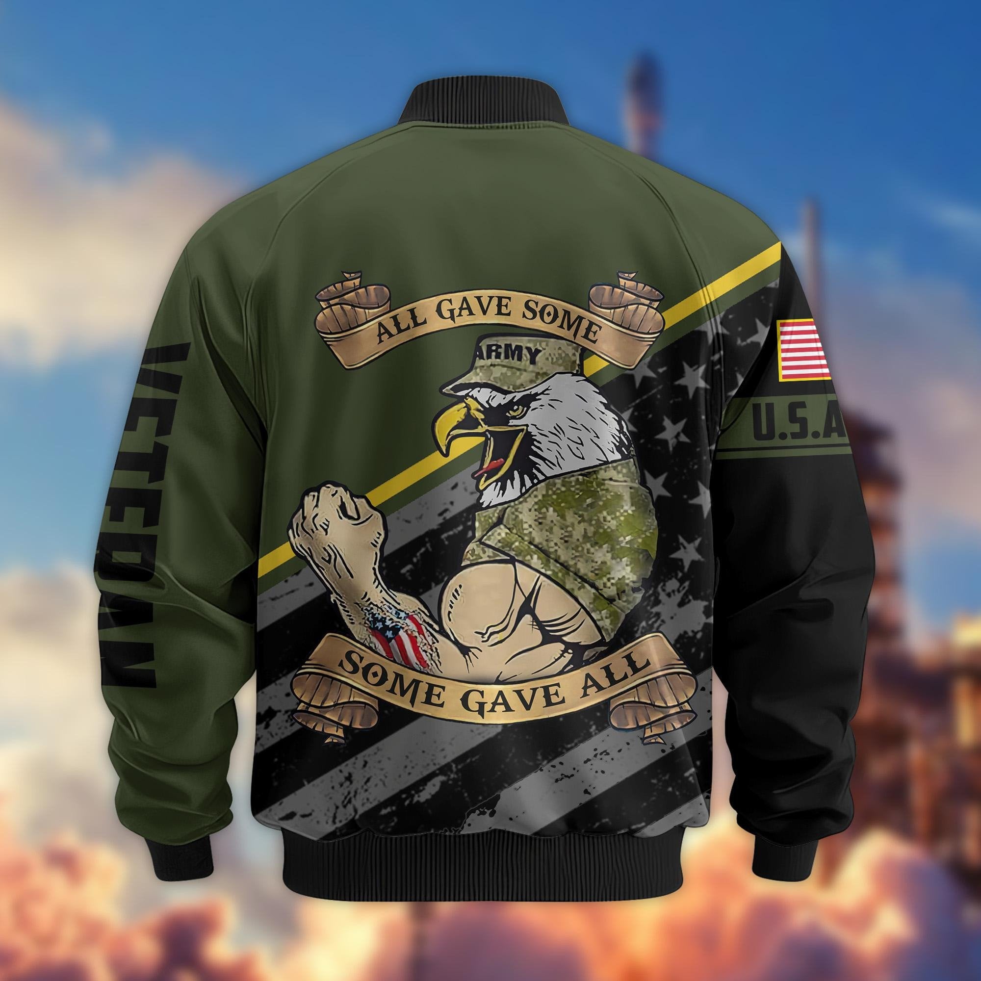 Premium US Veterans Bomber Jacket BPVC090901, Gifts For US Veterans, Gifts For Veterans Day