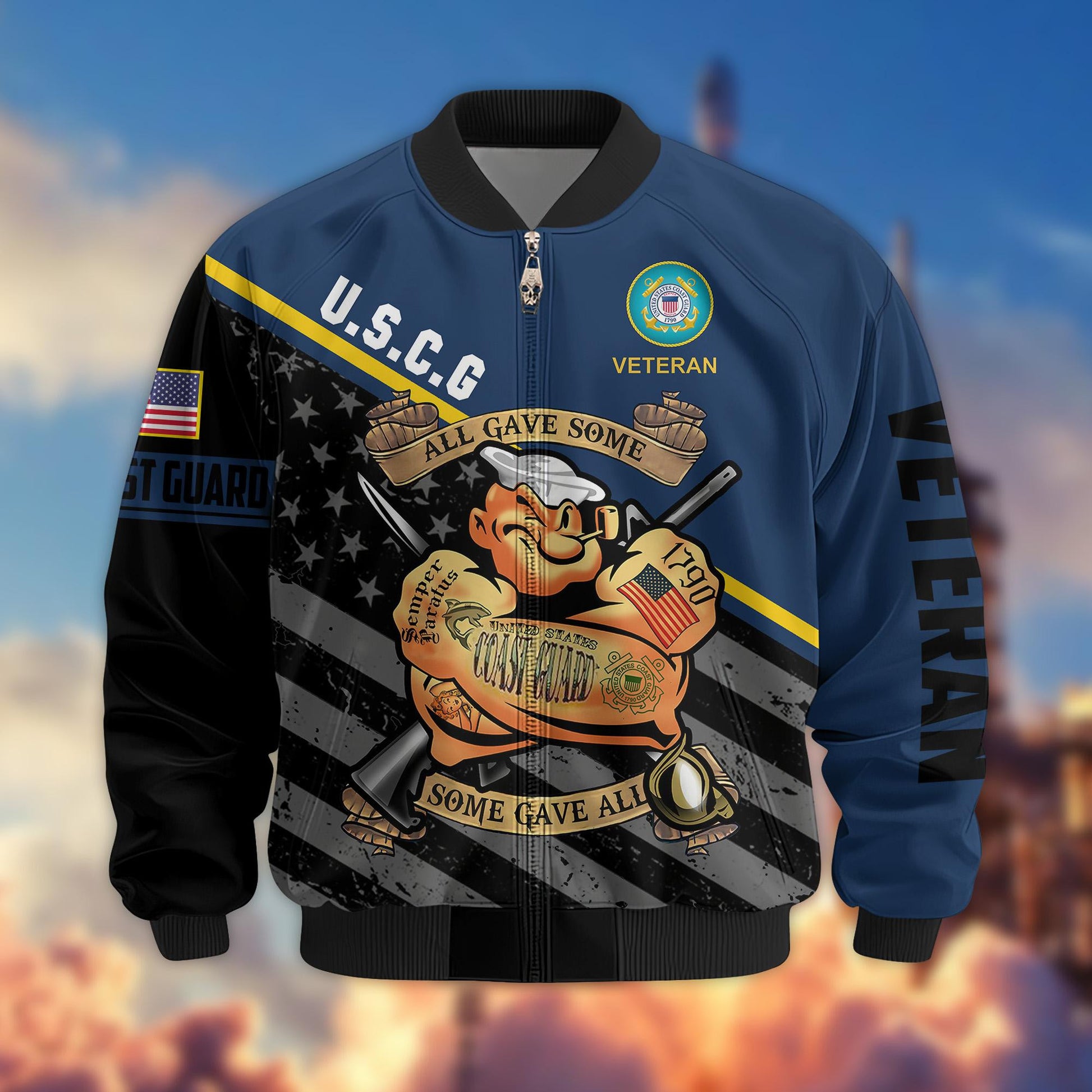 Premium US Veterans Bomber Jacket BPVC090901, Gifts For US Veterans, Gifts For Veterans Day