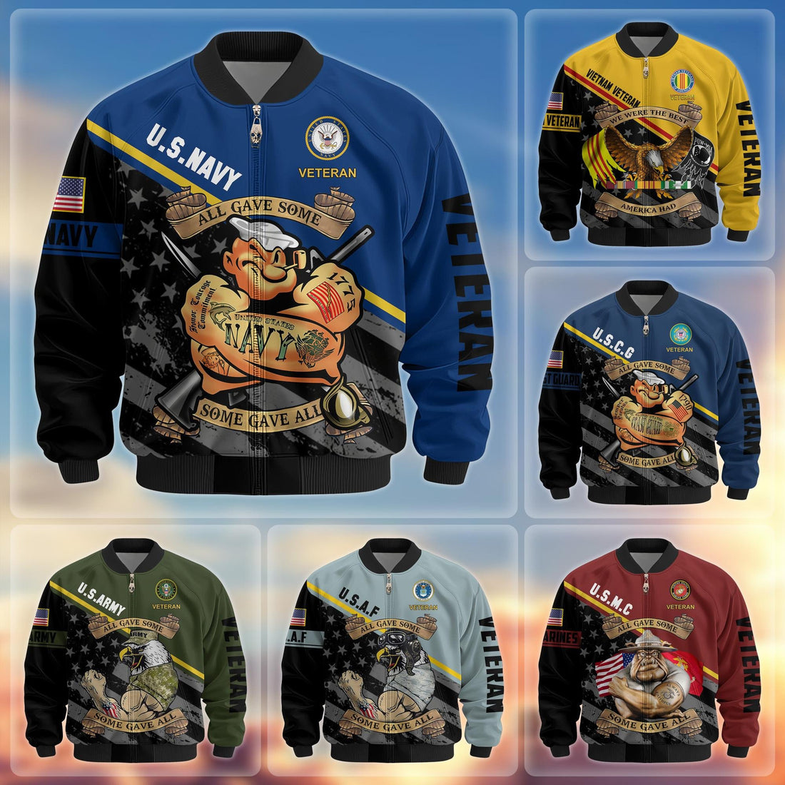 Premium US Veterans Bomber Jacket BPVC090901, Gifts For US Veterans, Gifts For Veterans Day