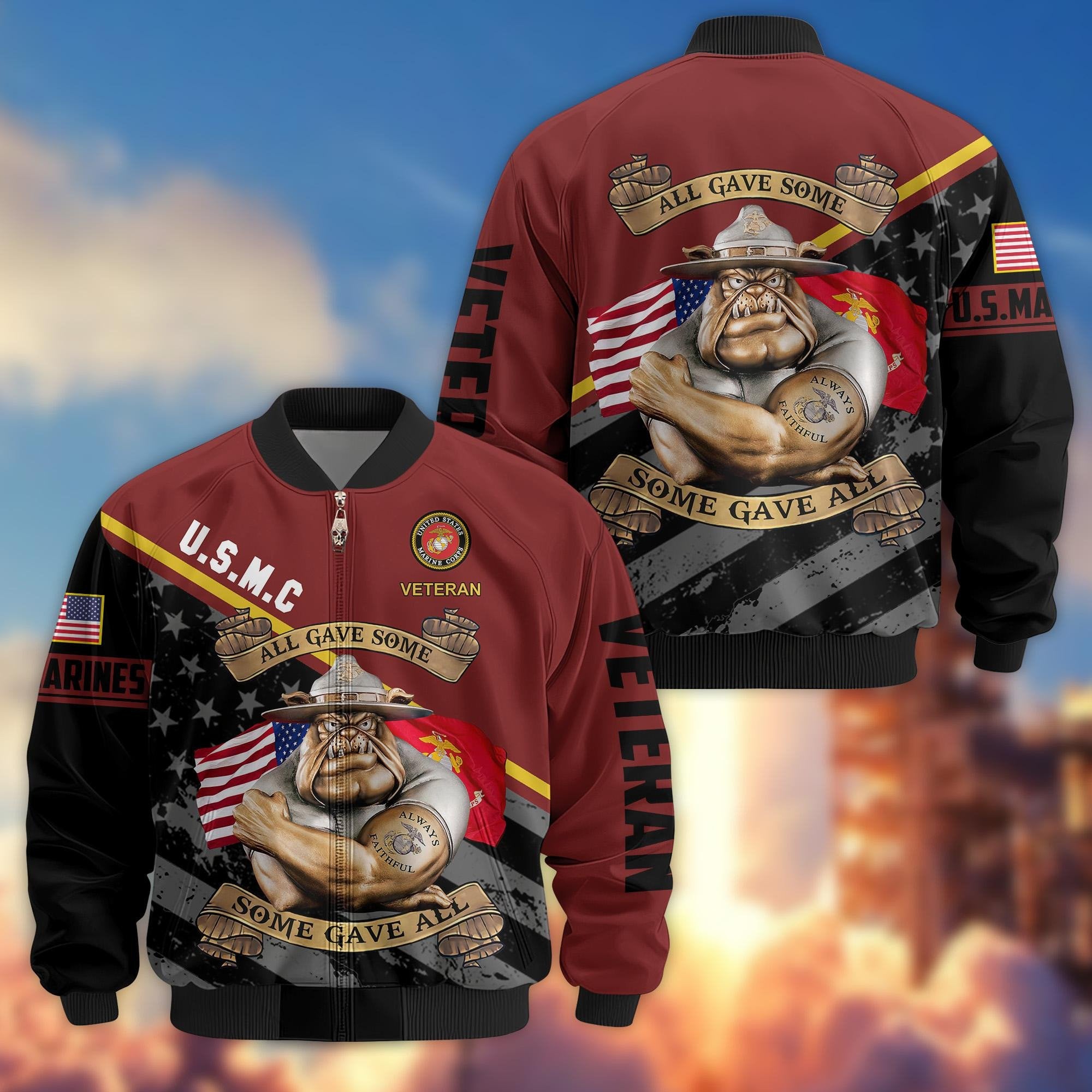 Premium US Veterans Bomber Jacket BPVC090901, Gifts For US Veterans, Gifts For Veterans Day