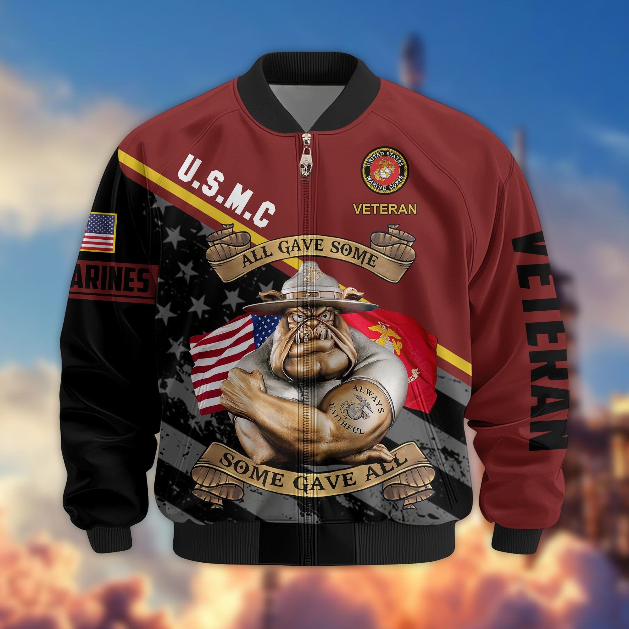 Premium US Veterans Bomber Jacket BPVC090901, Gifts For US Veterans, Gifts For Veterans Day