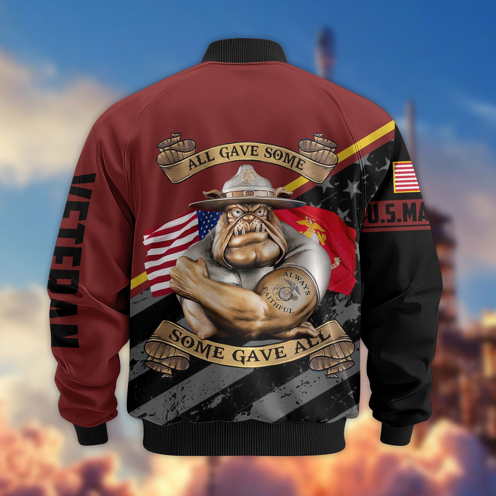 Premium US Veterans Bomber Jacket BPVC090901, Gifts For US Veterans, Gifts For Veterans Day
