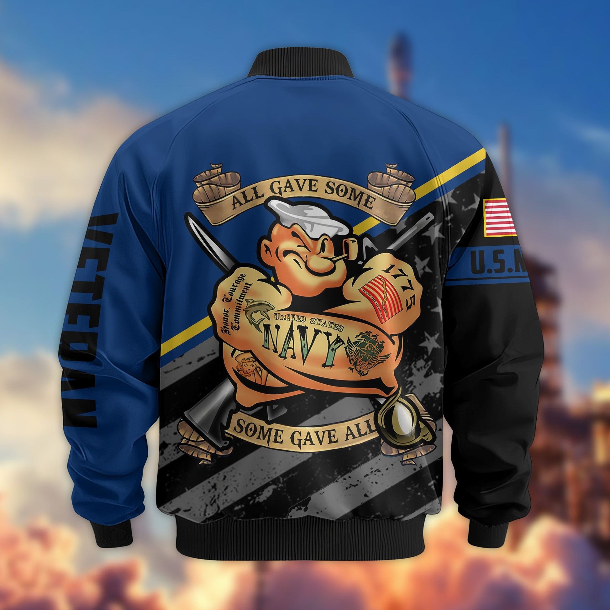 Premium US Veterans Bomber Jacket BPVC090901, Gifts For US Veterans, Gifts For Veterans Day