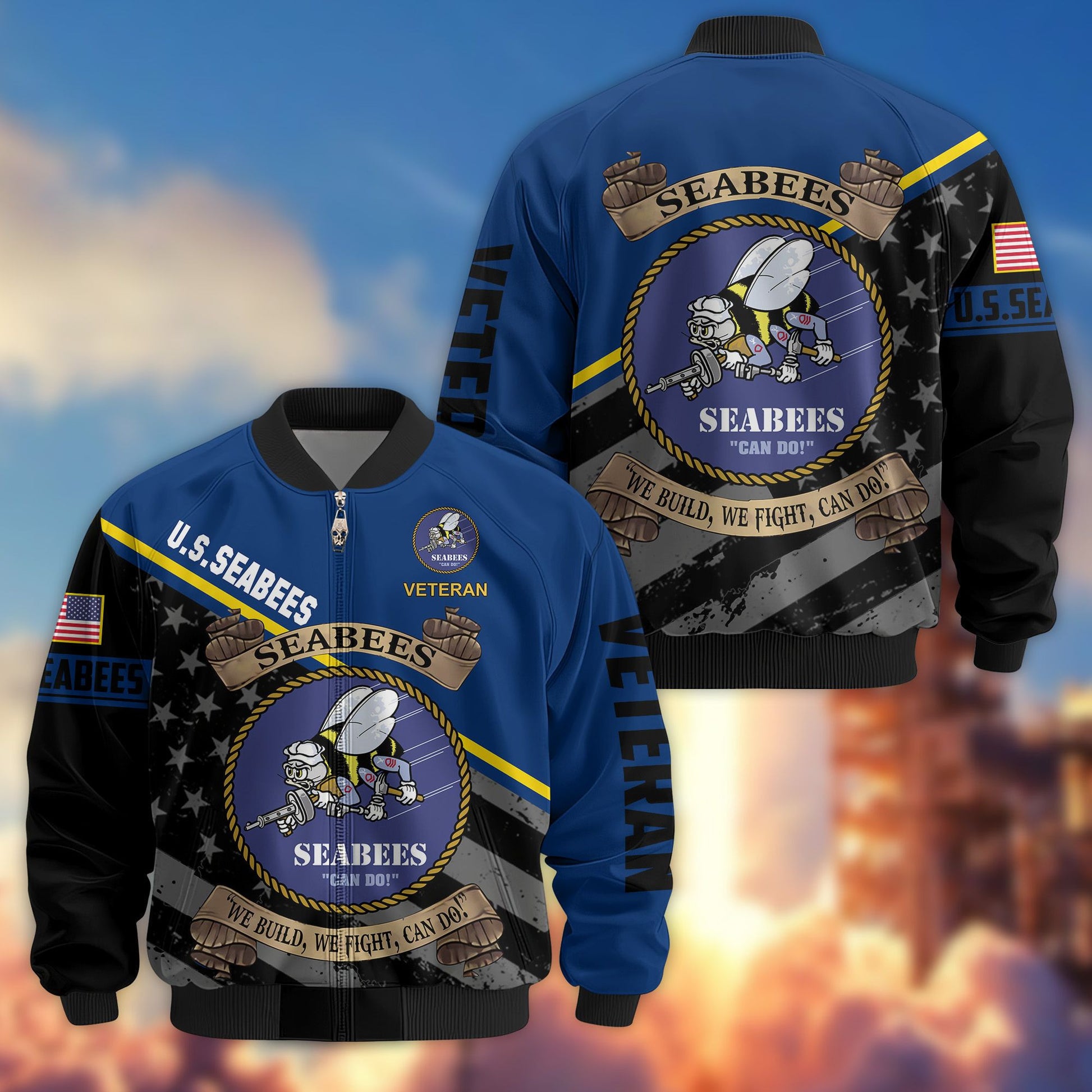 Premium US Veterans Bomber Jacket BPVC090901, Gifts For US Veterans, Gifts For Veterans Day