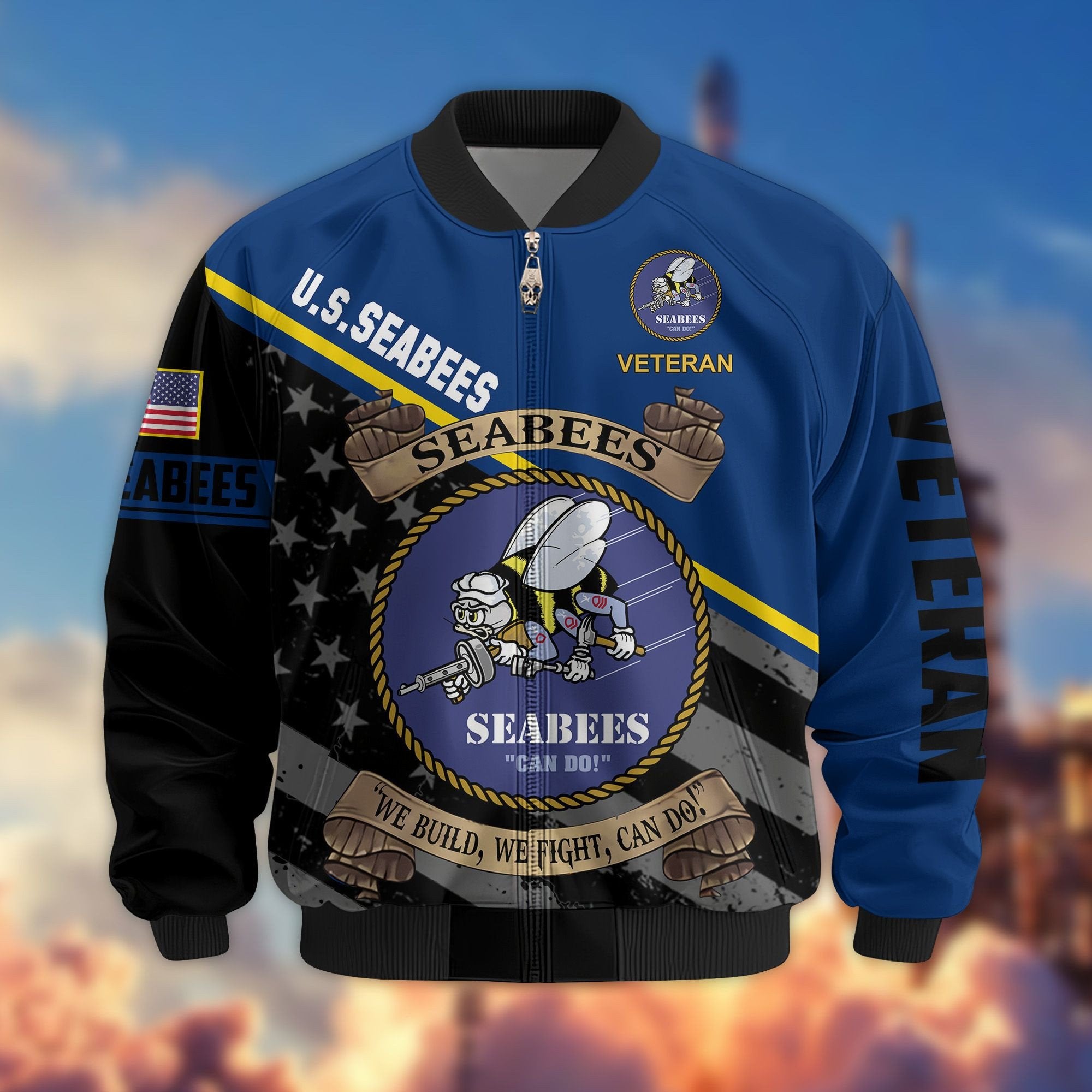 Premium US Veterans Bomber Jacket BPVC090901, Gifts For US Veterans, Gifts For Veterans Day