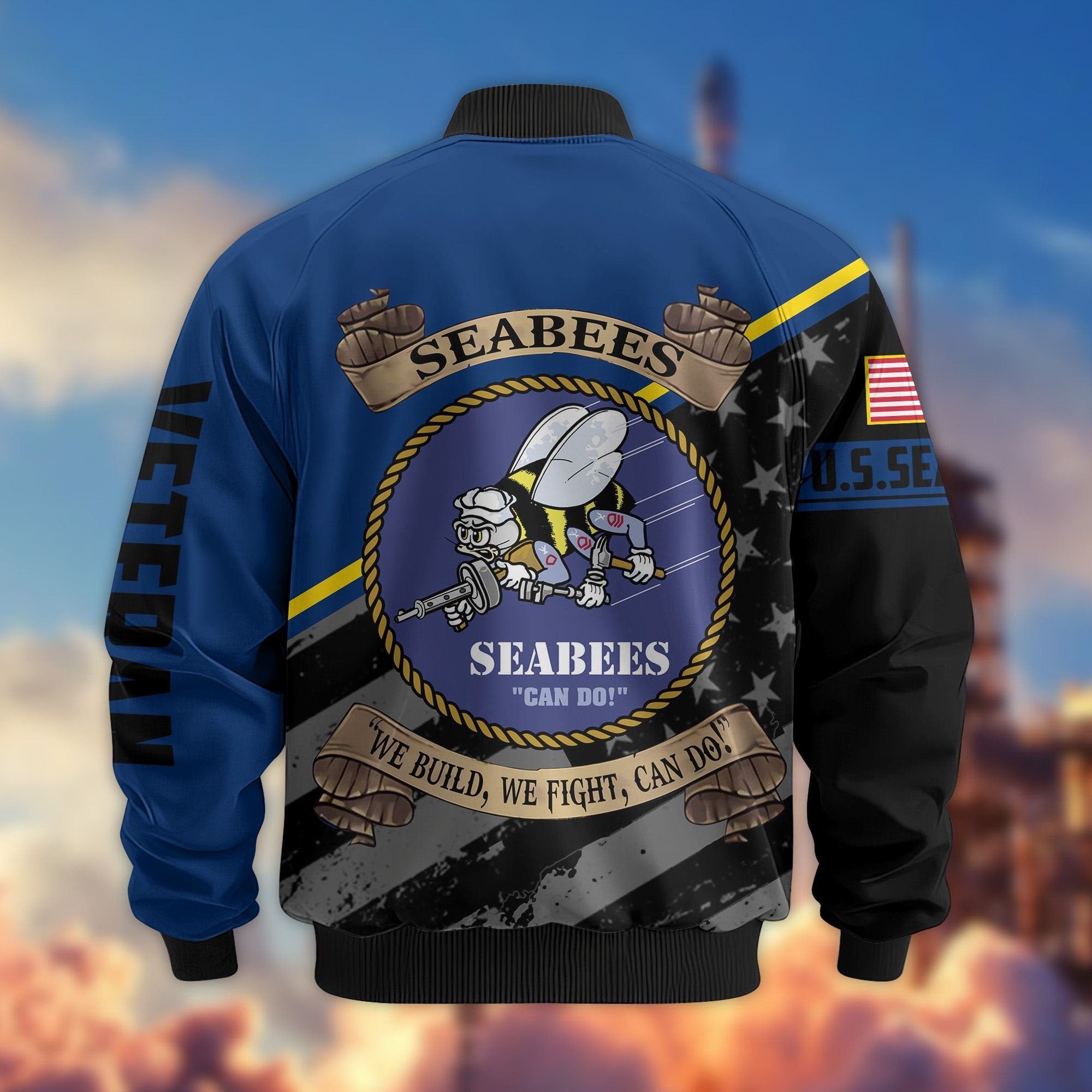 Premium US Veterans Bomber Jacket BPVC090901, Gifts For US Veterans, Gifts For Veterans Day