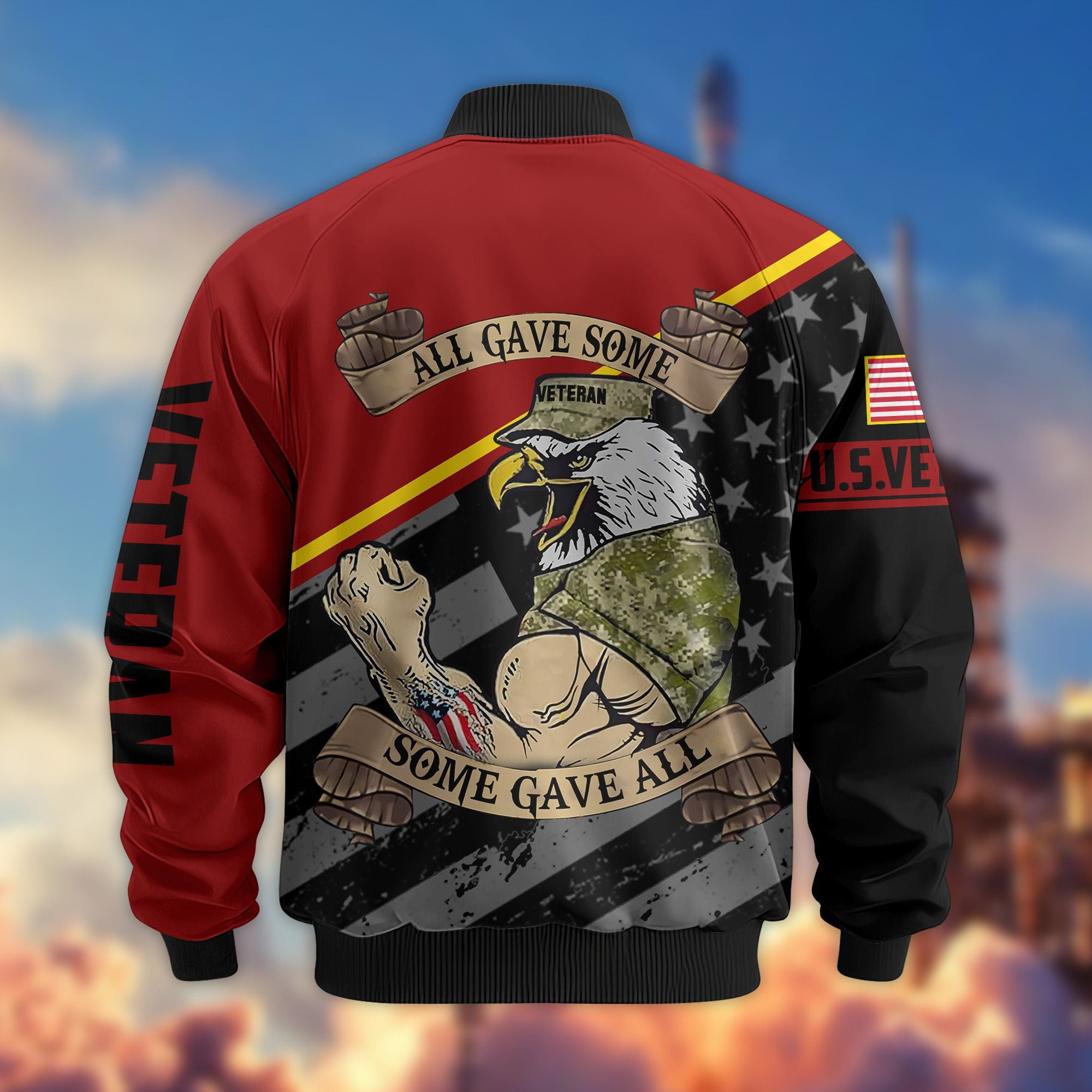 Premium US Veterans Bomber Jacket BPVC090901, Gifts For US Veterans, Gifts For Veterans Day