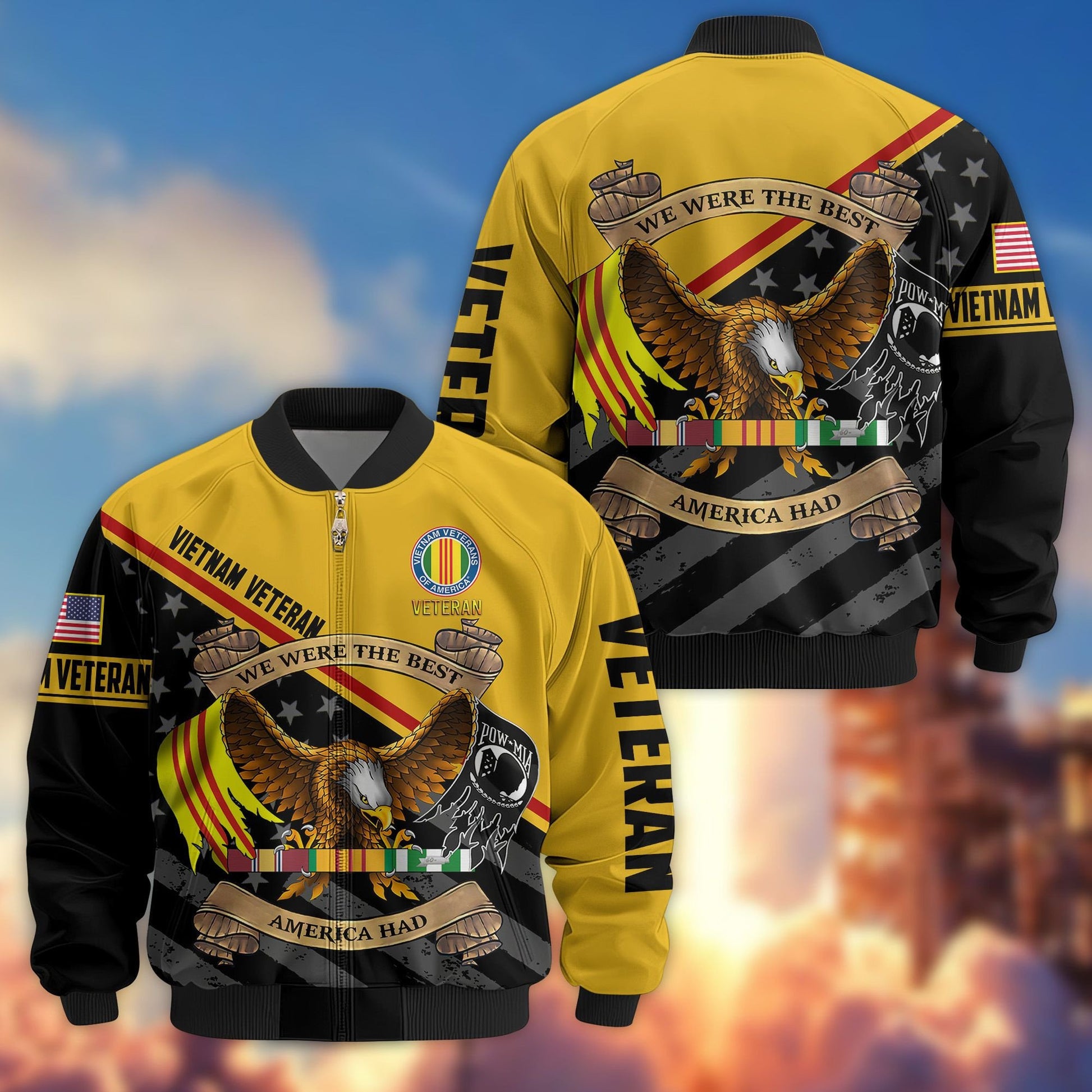 Premium US Veterans Bomber Jacket BPVC090901, Gifts For US Veterans, Gifts For Veterans Day