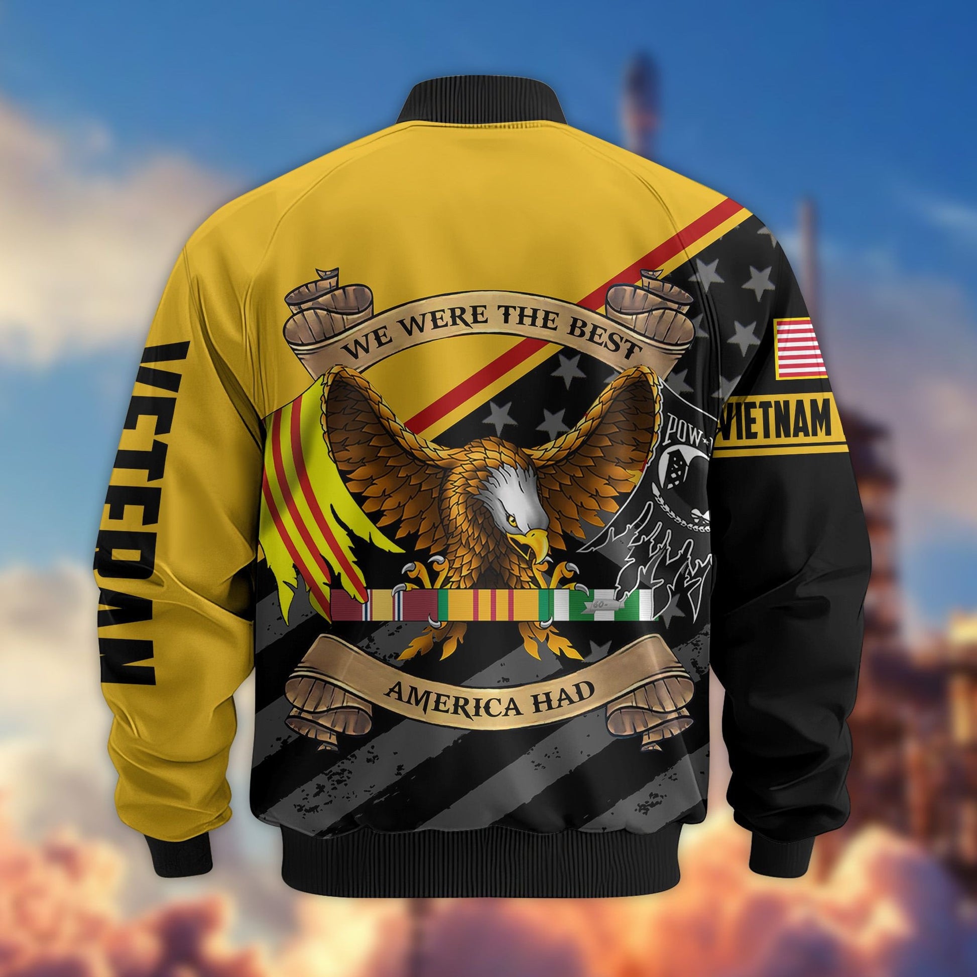 Premium US Veterans Bomber Jacket BPVC090901, Gifts For US Veterans, Gifts For Veterans Day